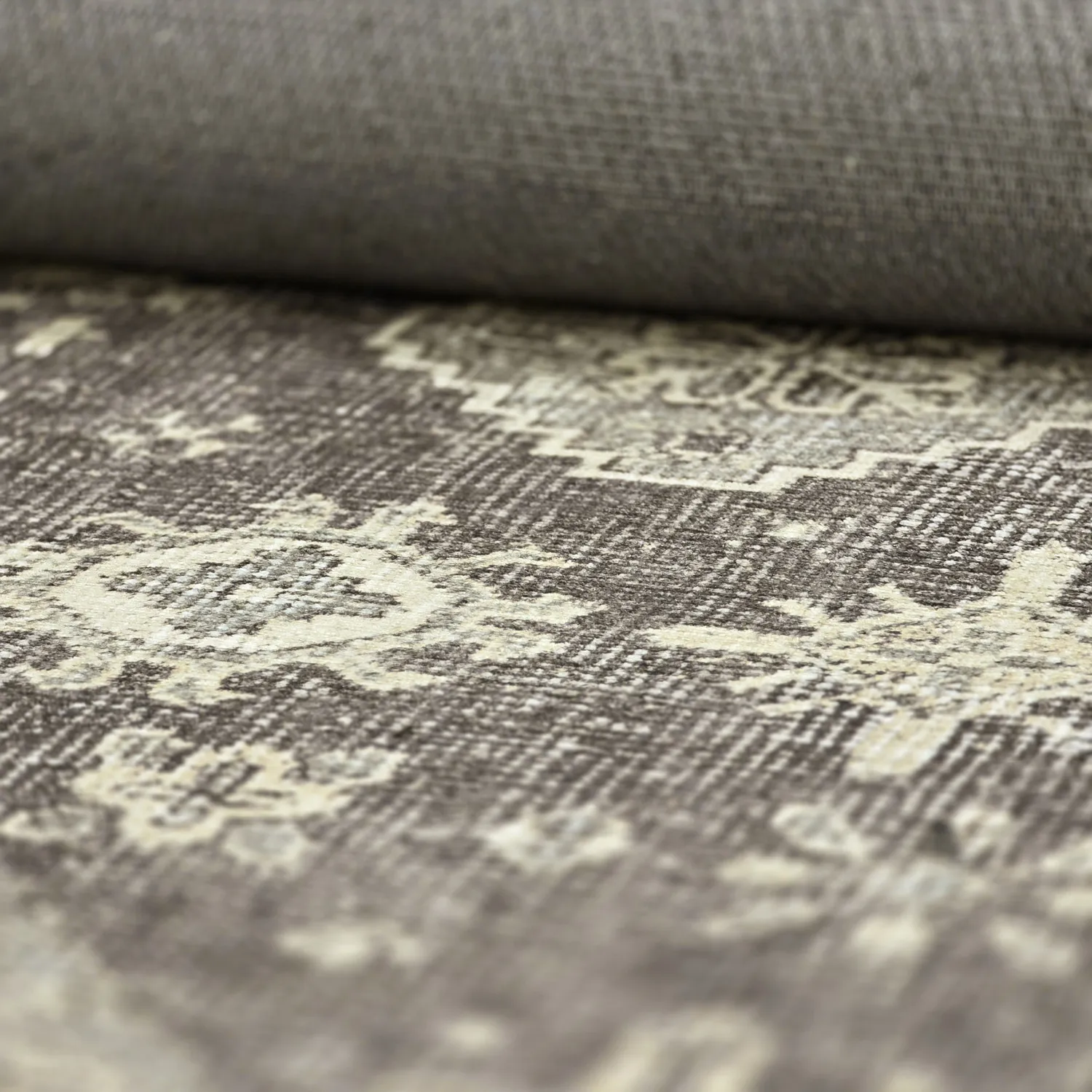 Tapete de tecelagem plana - Zuleina (cinza escuro)