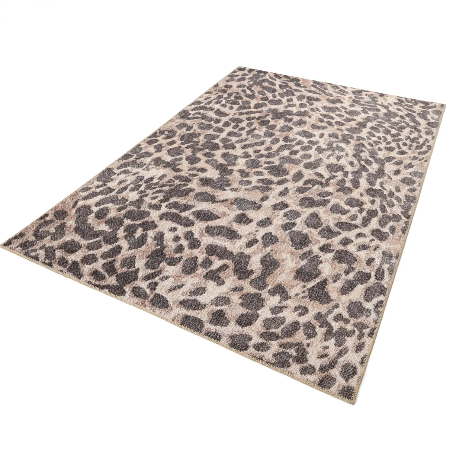 Tapete de tecelagem plana - Cheetah (bege/preto)