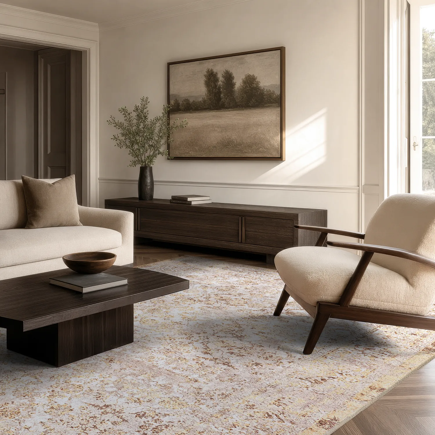 Tapete de tecelagem plana - Denizli (bege)