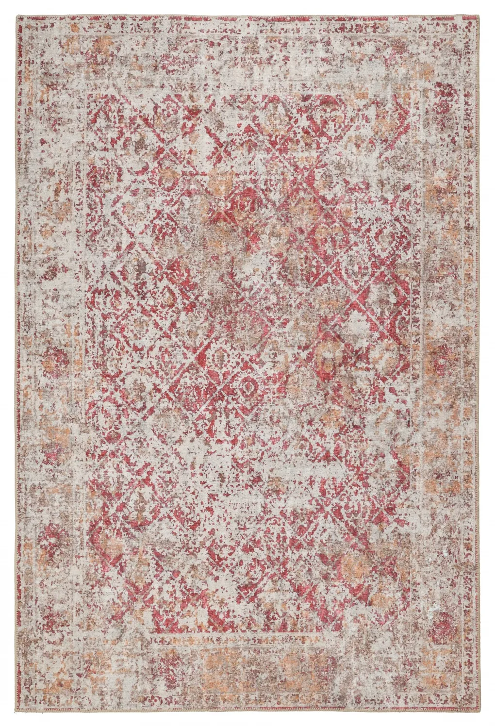 Tapete de tecelagem plana - Douz (vermelho/bege)