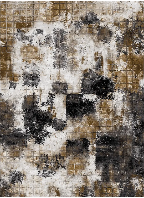 Tapete Wilton - Flores (preto/marrom/branco)