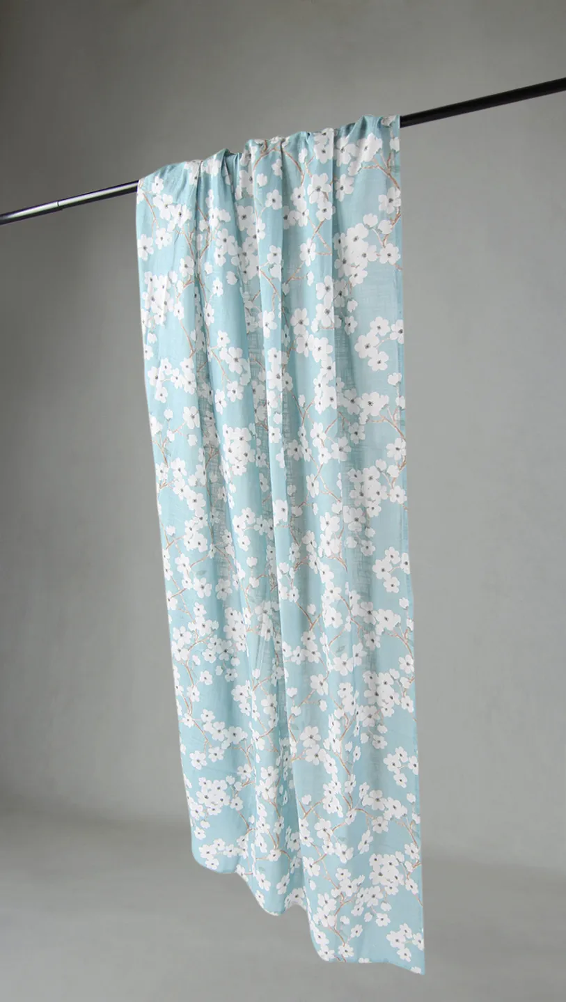 Cortinas - Cortina de algodão - Pia-Li (turquesa)