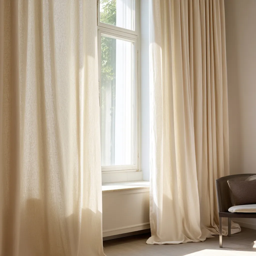 Cortinas - Cortina imitação de linho Andrada (marrom)