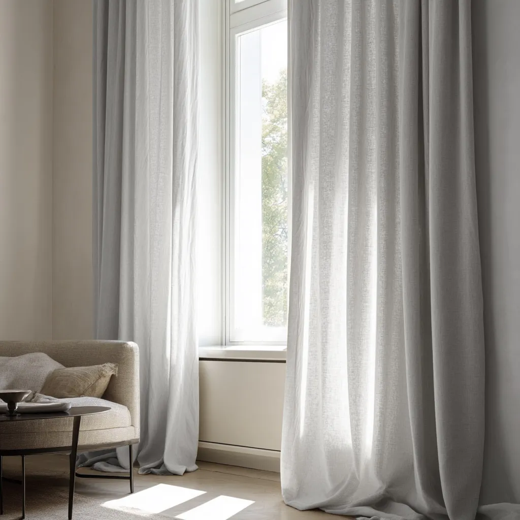 Cortinas - Cortina imitação de linho Andrada (cinza)