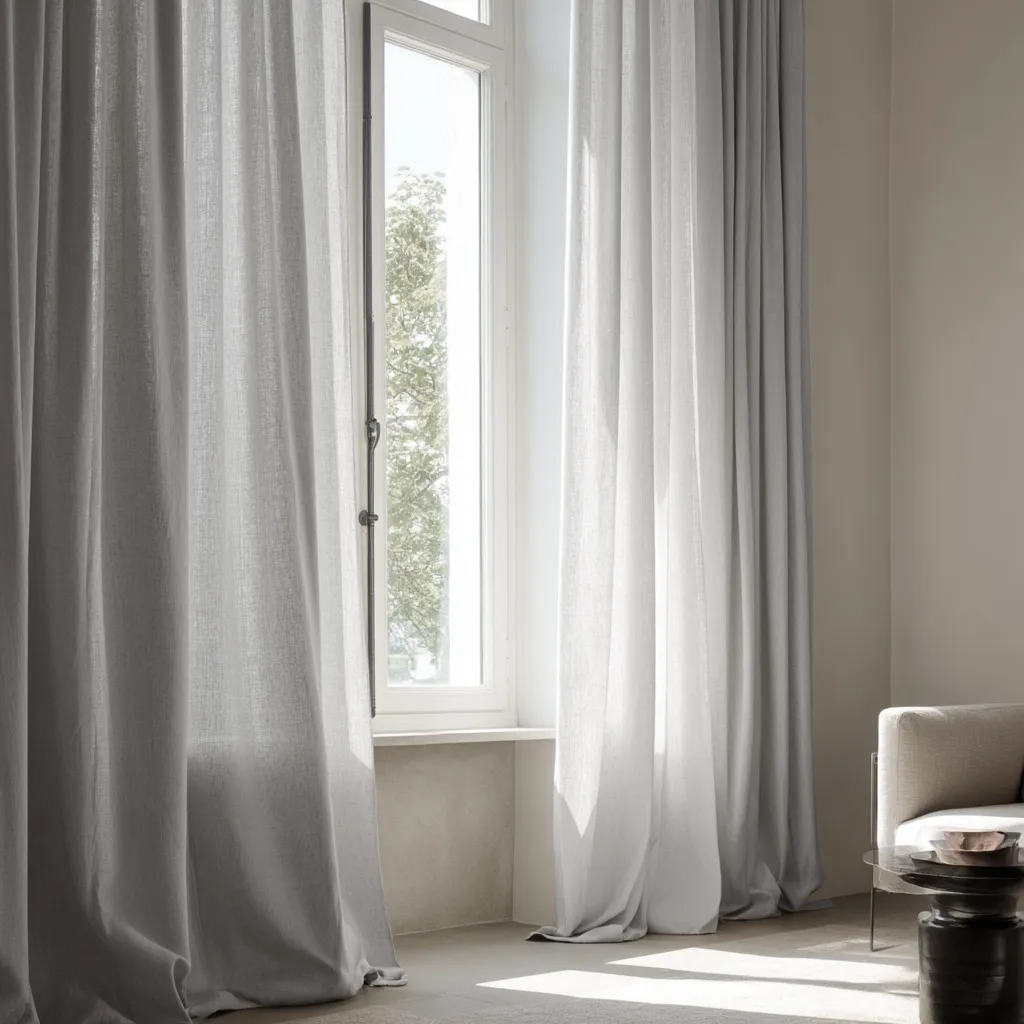 Cortinas - Cortina imitação de linho Andrada (cinza)