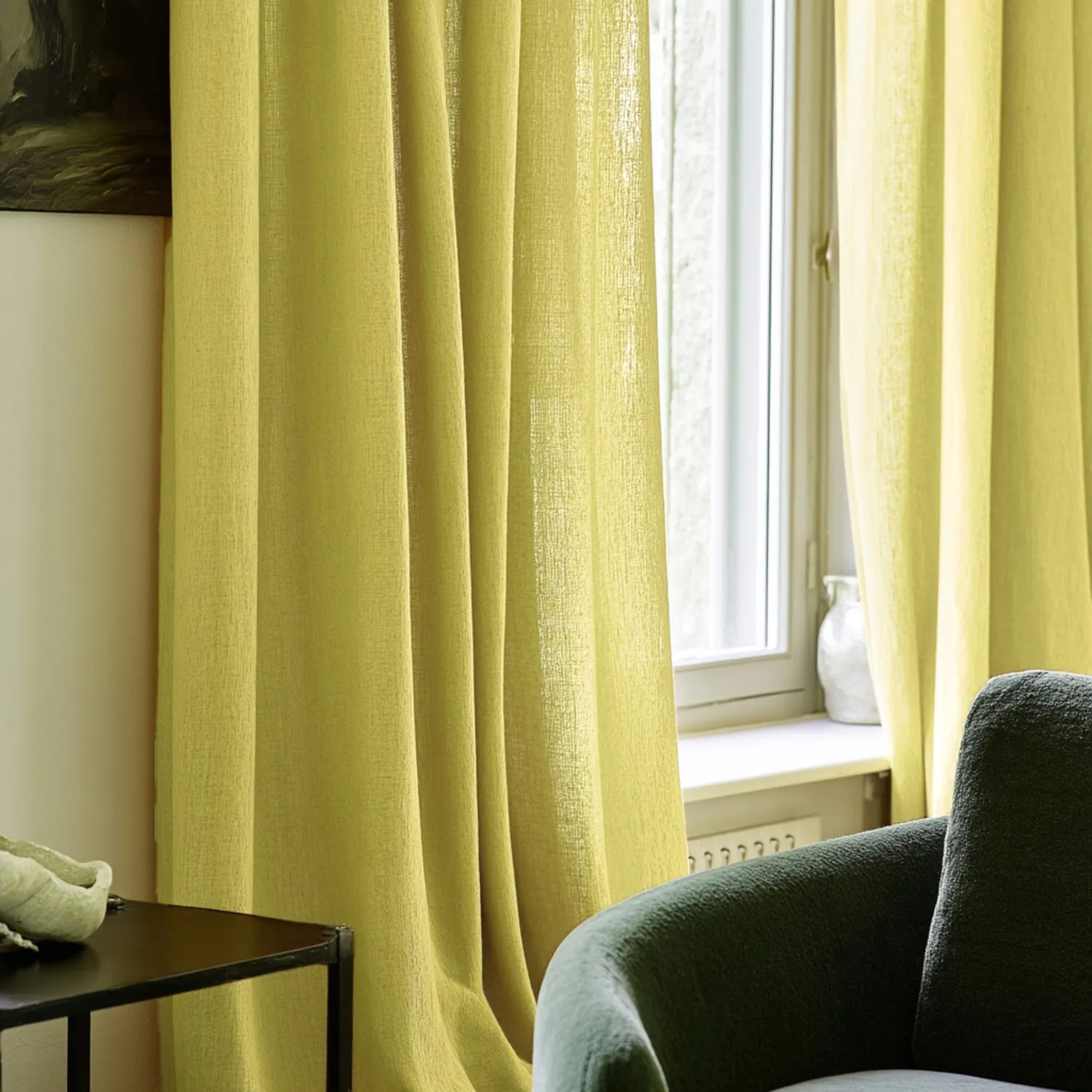 Cortinas - Cortina de linho Cosmina (amarelo)