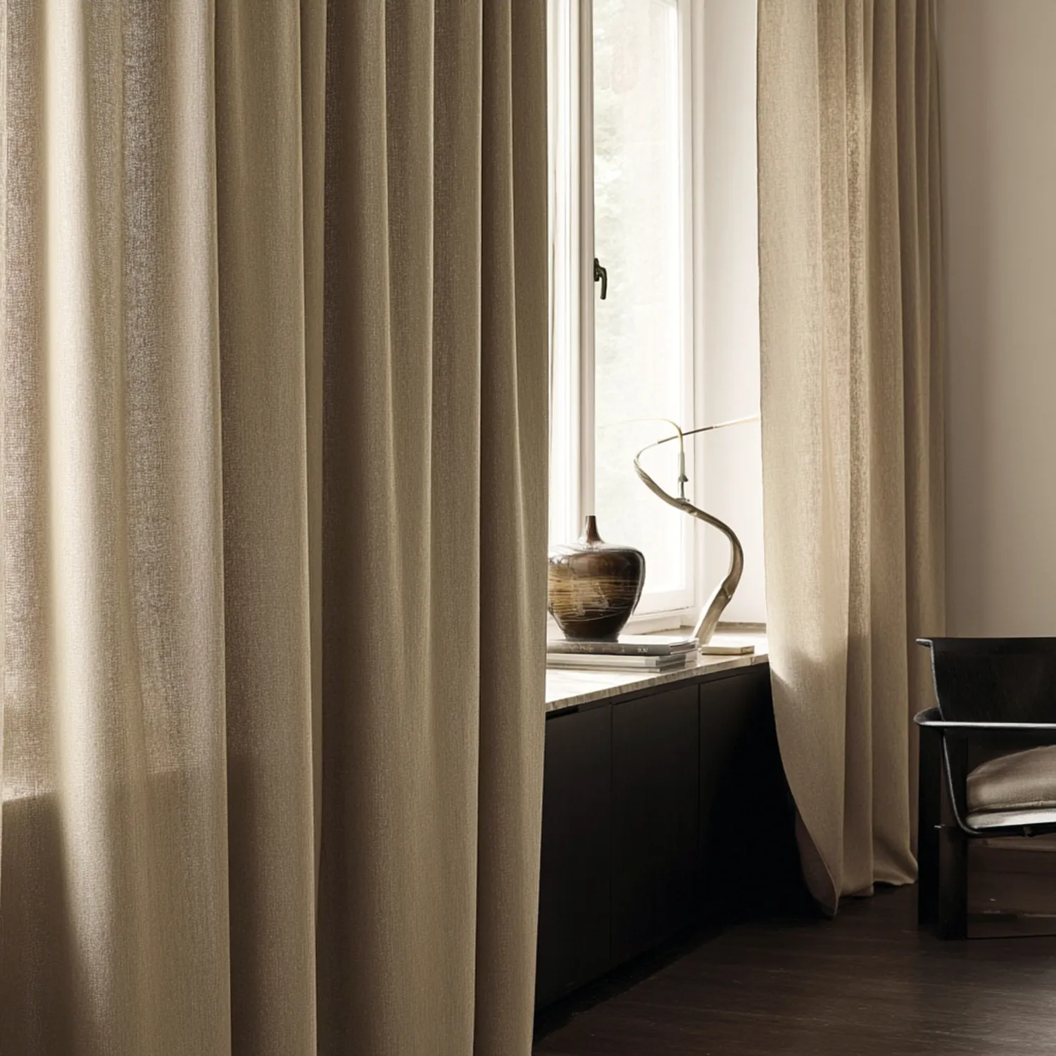 Cortinas - Cortina de linho Melania (marrom)