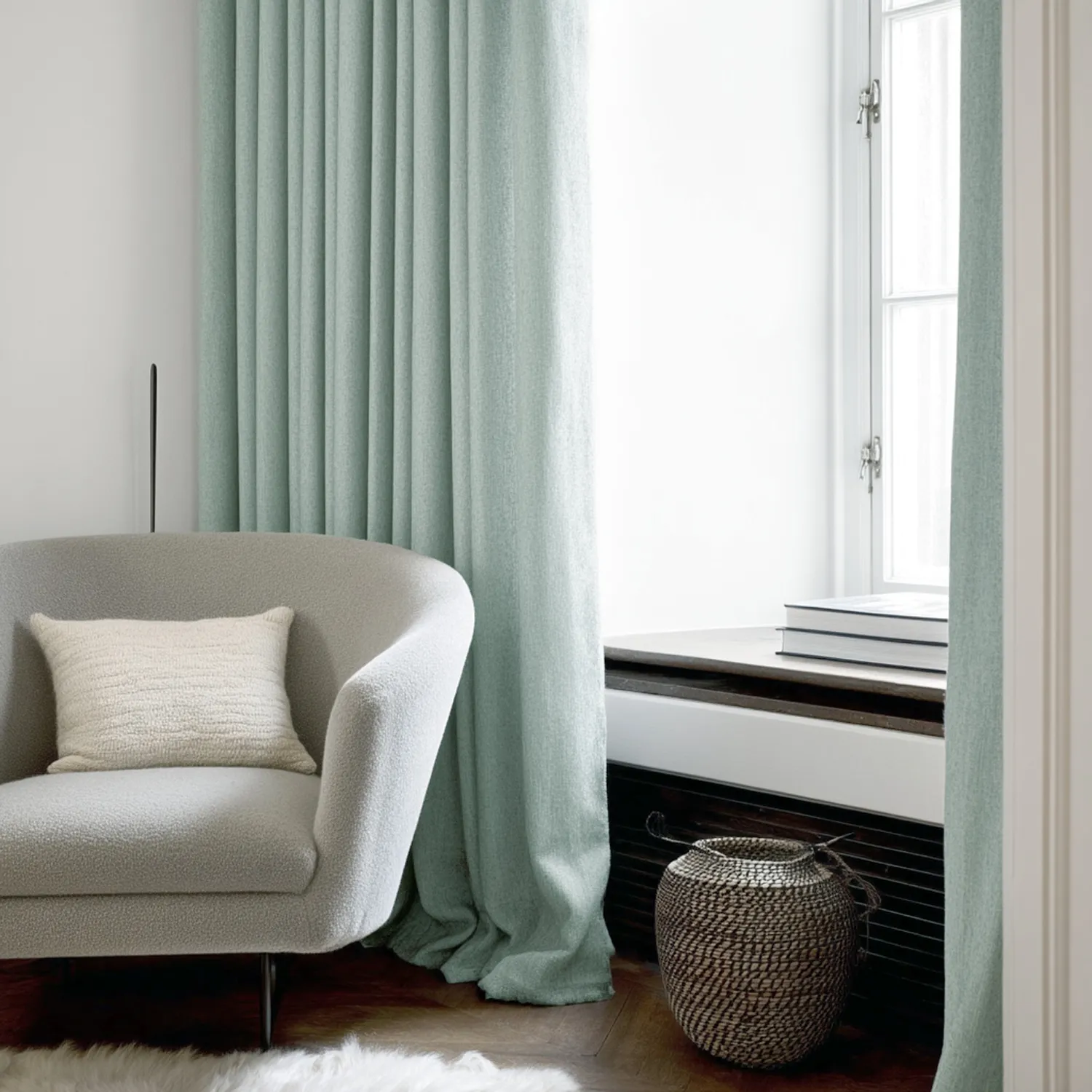 Cortinas - Cortina de linho Melania (turquesa claro)
