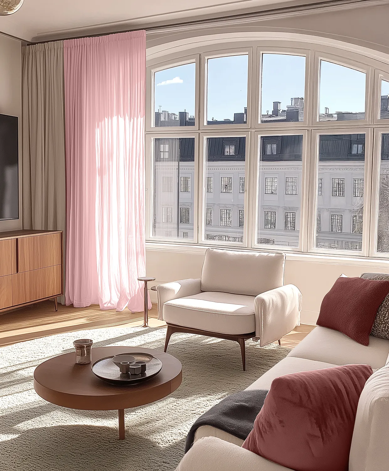 Cortinas - Cortina de renda Hilma (rosa)