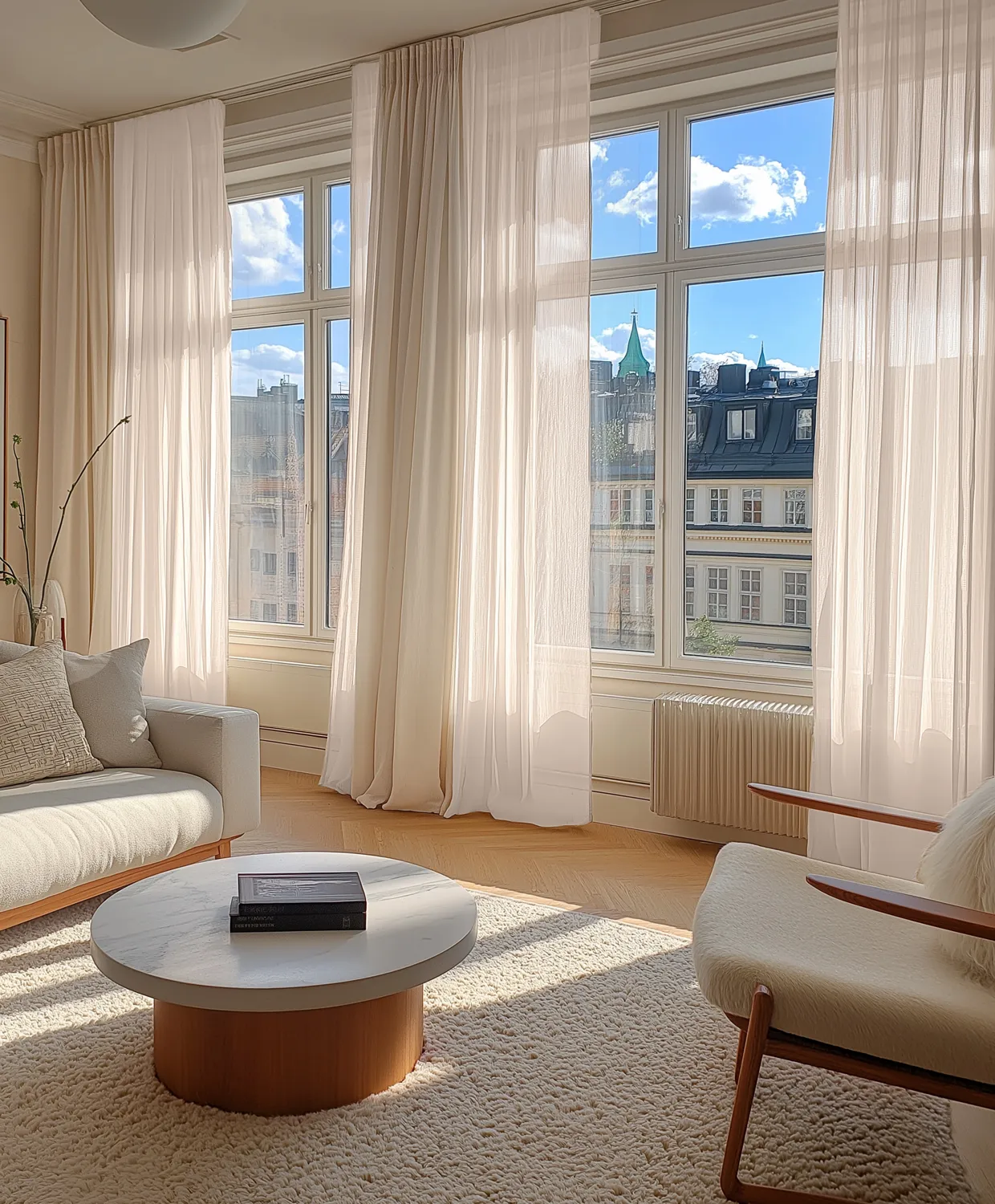 Cortinas - Cortina de renda Hilma (bege claro)