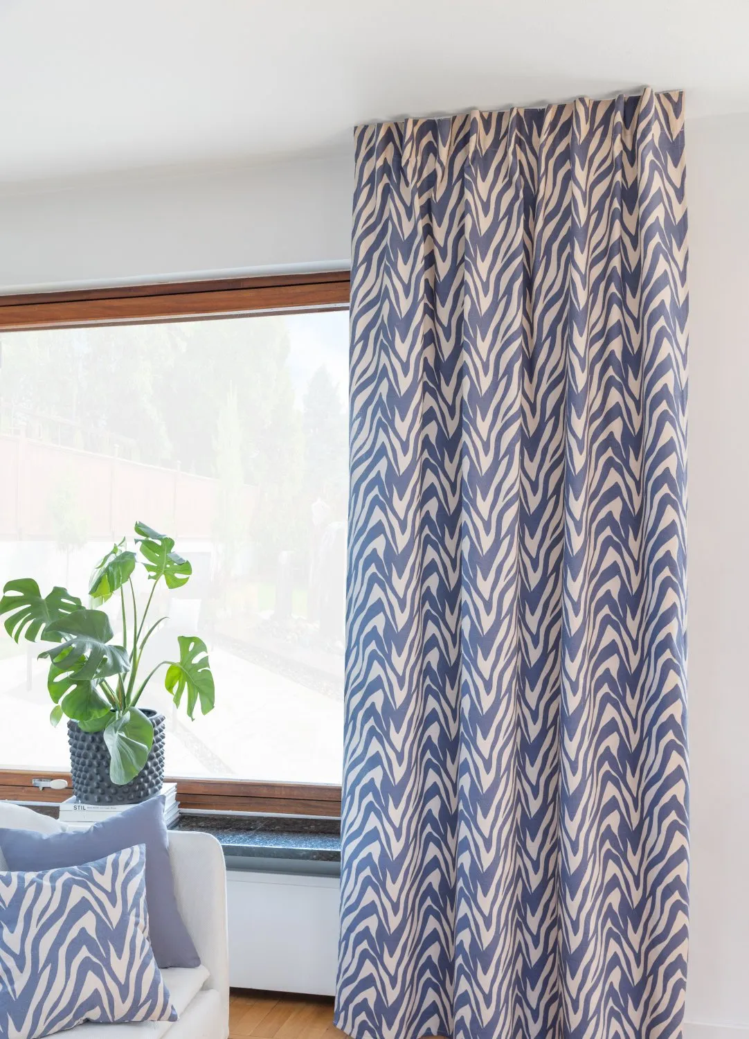 Cortinas - Cortina de algodão Laura (azul)