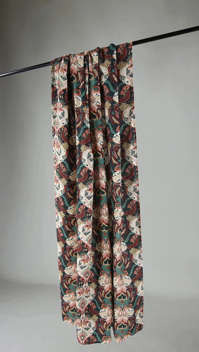 Cortinas - Cortina de algodão Paula (azul/multi)