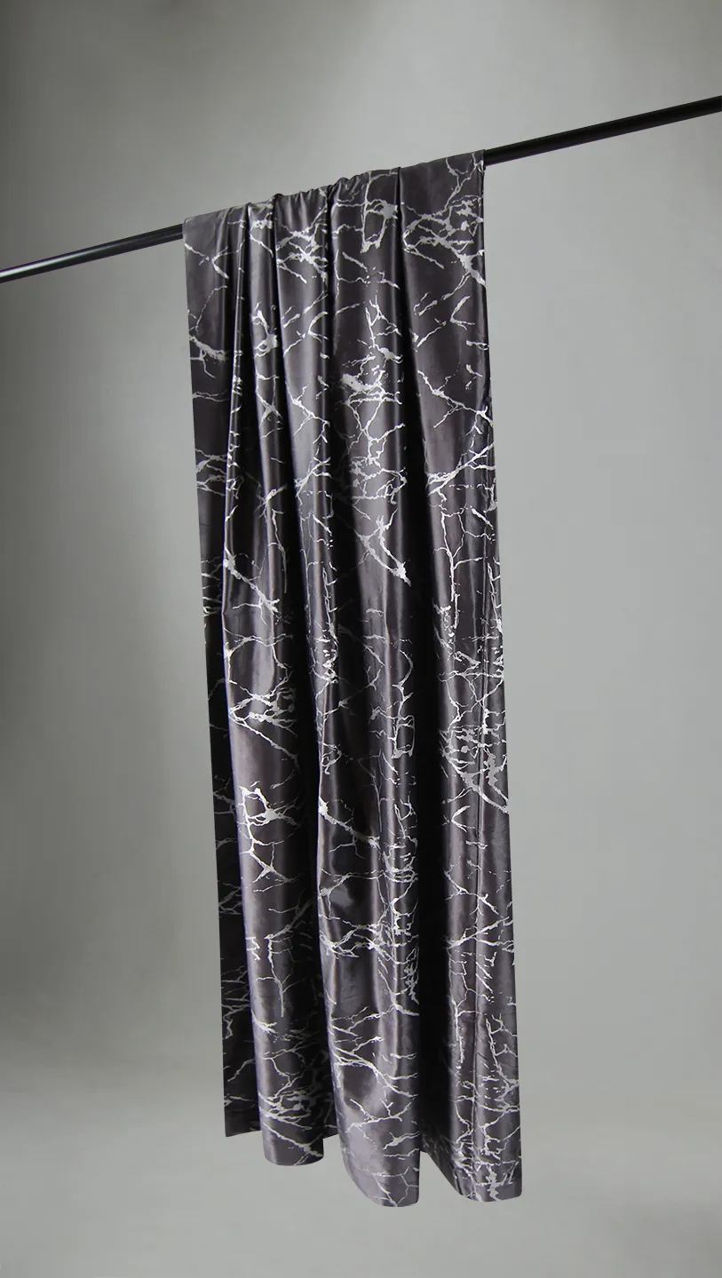 Cortinas - Cortina de veludo Florina (cinza escuro)