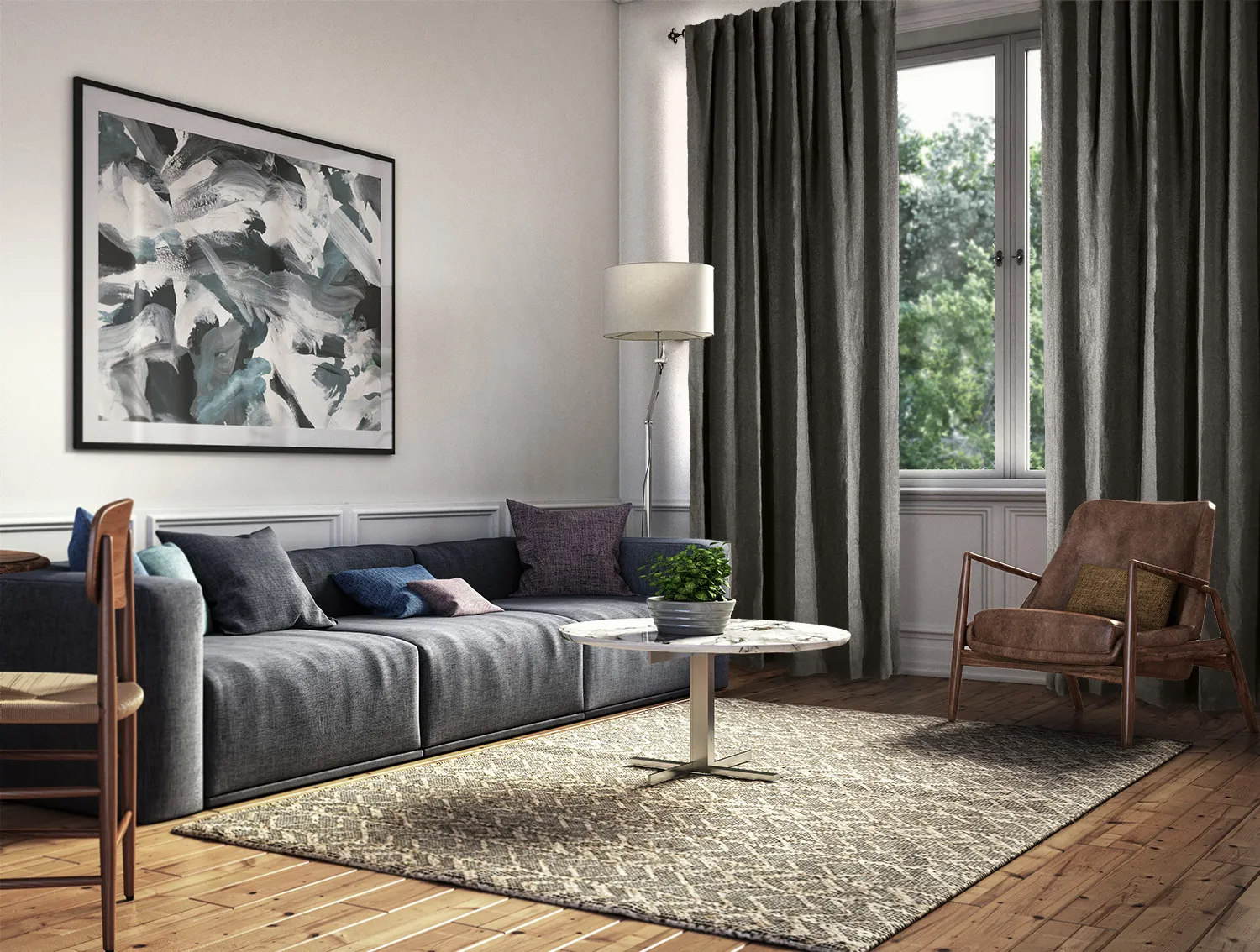 Cortinas - Cortina de linho Lilou (preto)