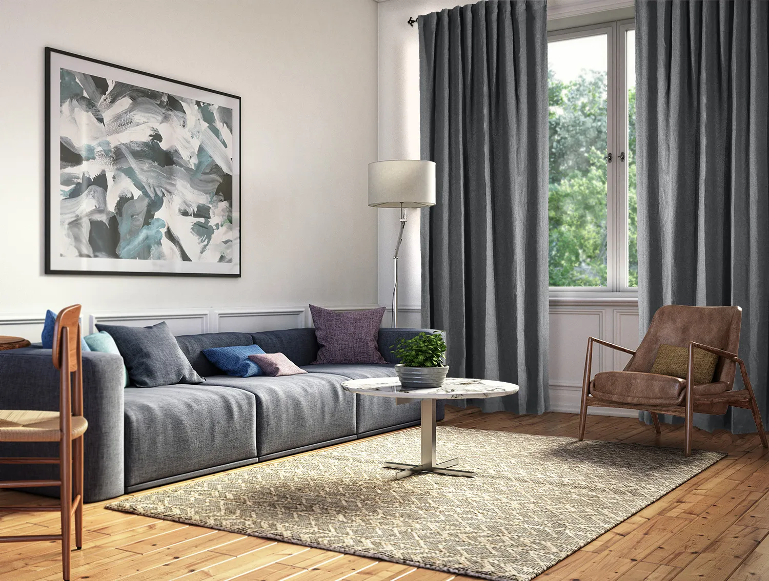 Cortinas - Cortina de linho Lilou (cinza)