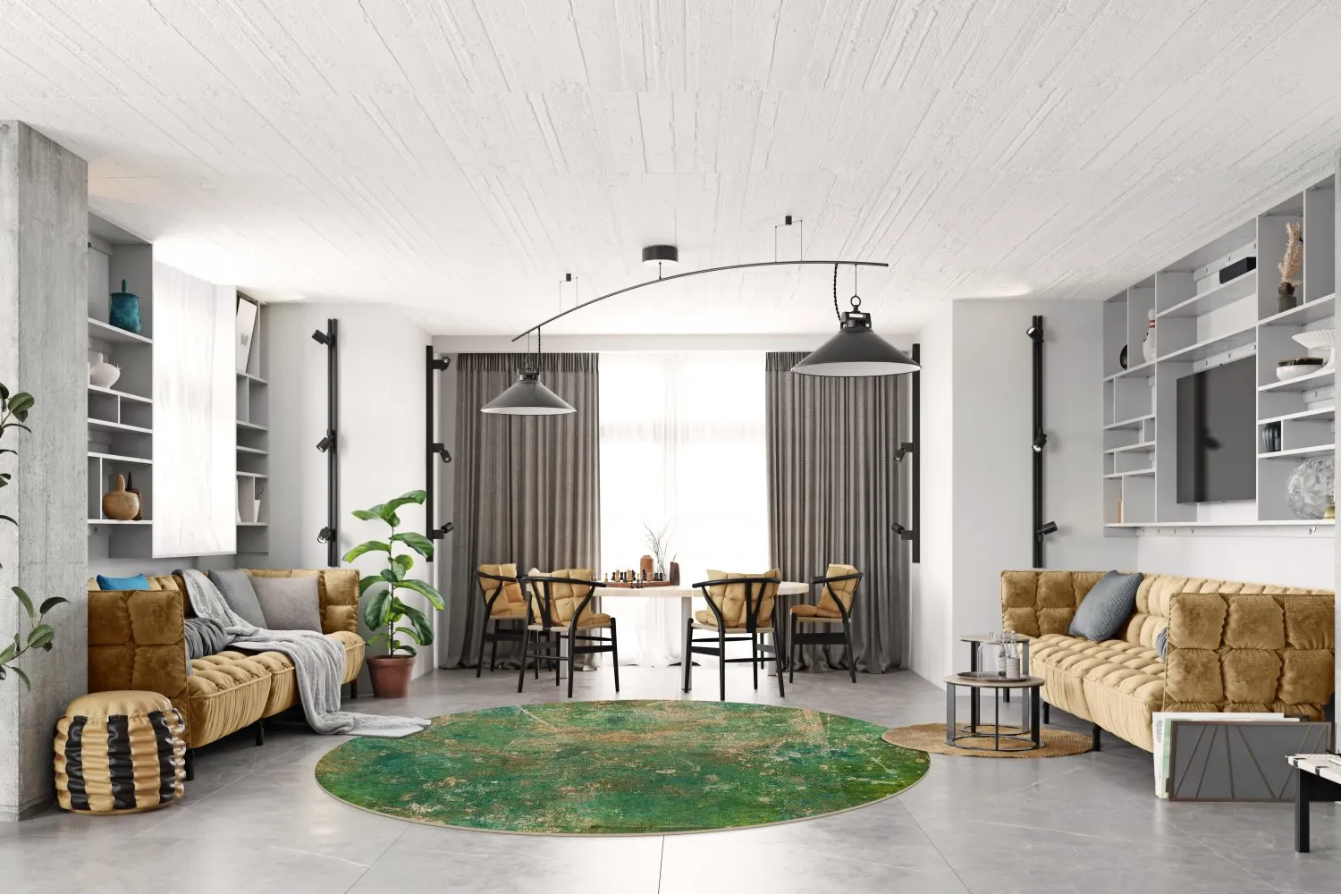 Tapete redondo - Povoa (verde)