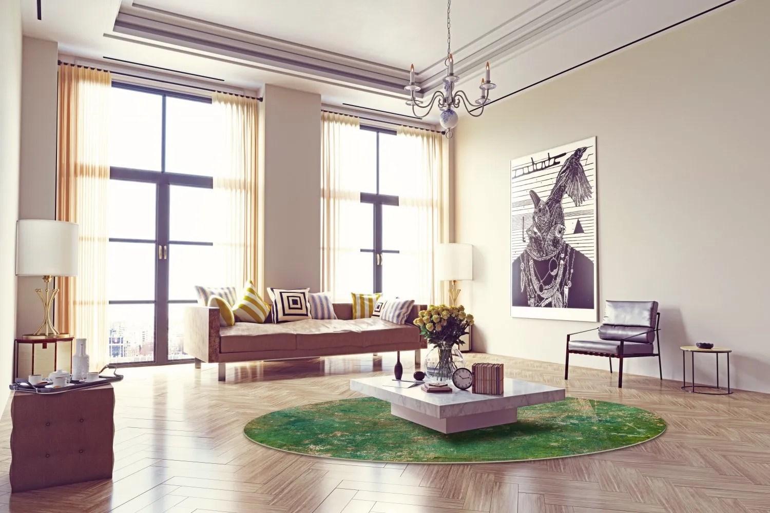 Tapete redondo - Povoa (verde)