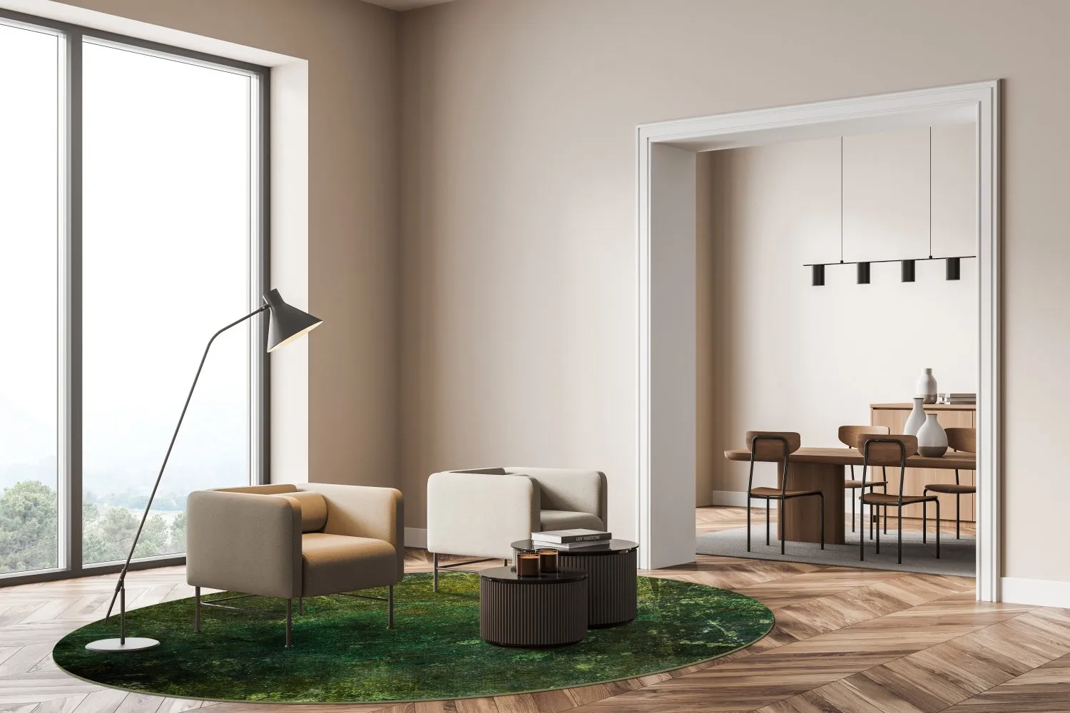 Tapete redondo - Estrada (verde)