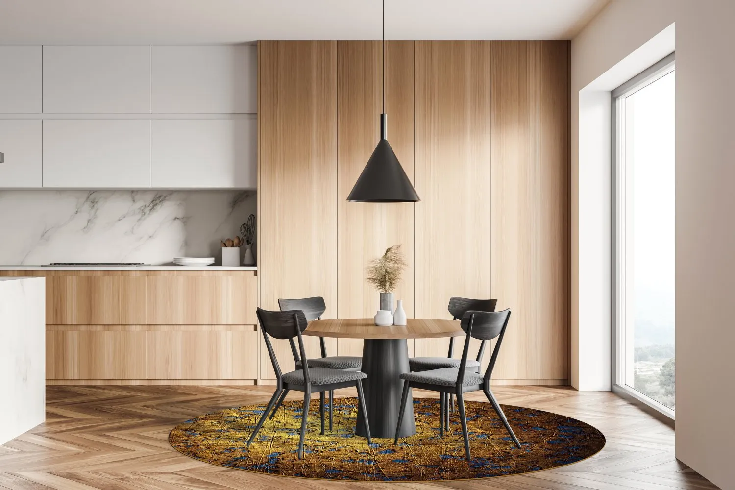 Tapete redondo - Leiria (dourado)