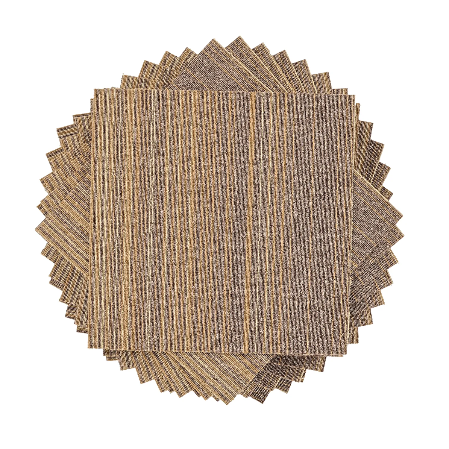 Alcatifa - Almeria Ladrilhos têxteis 24 unid. (castanho às riscas irregulares)