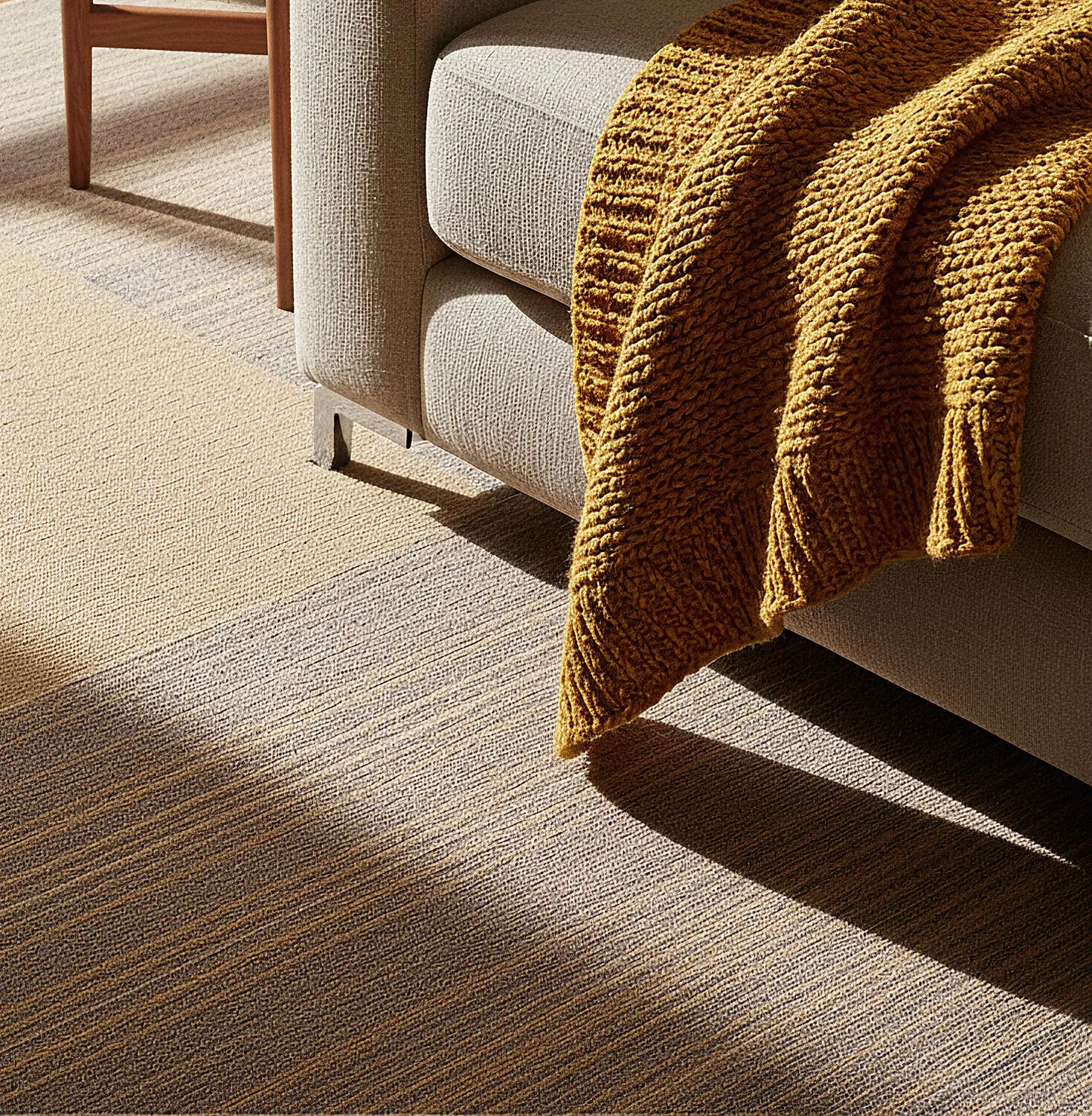 Alcatifa - Almeria Ladrilhos têxteis 24 unid. (castanho às riscas irregulares)