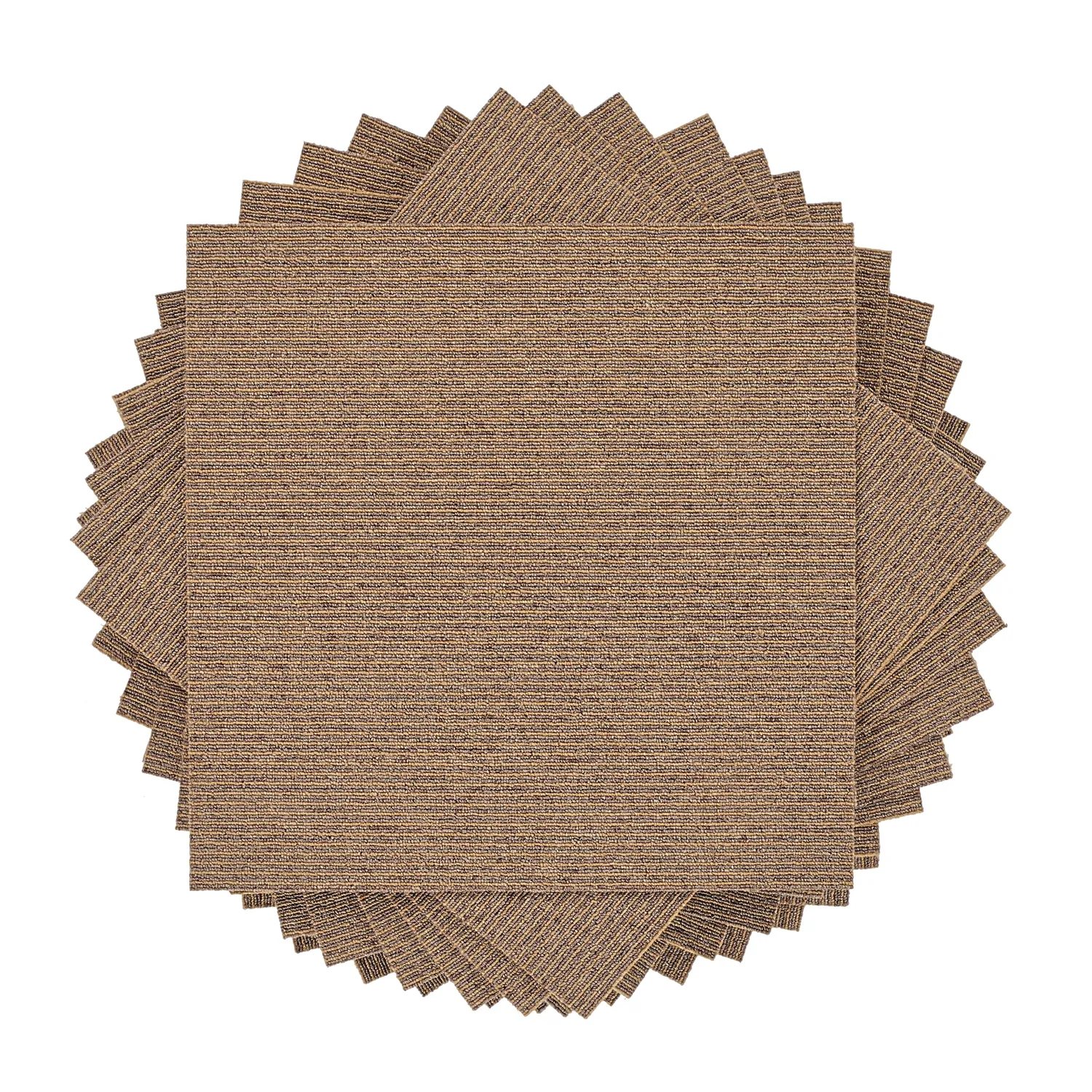 Alcatifa - Almeria Ladrilhos têxteis 24 unid. (castanho às riscas)