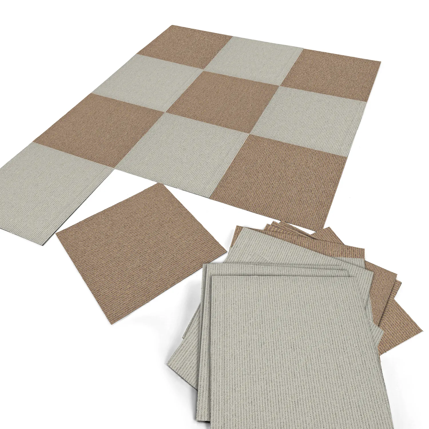 Alcatifa - Almeria Ladrilhos têxteis 24 unid. (castanho às riscas)