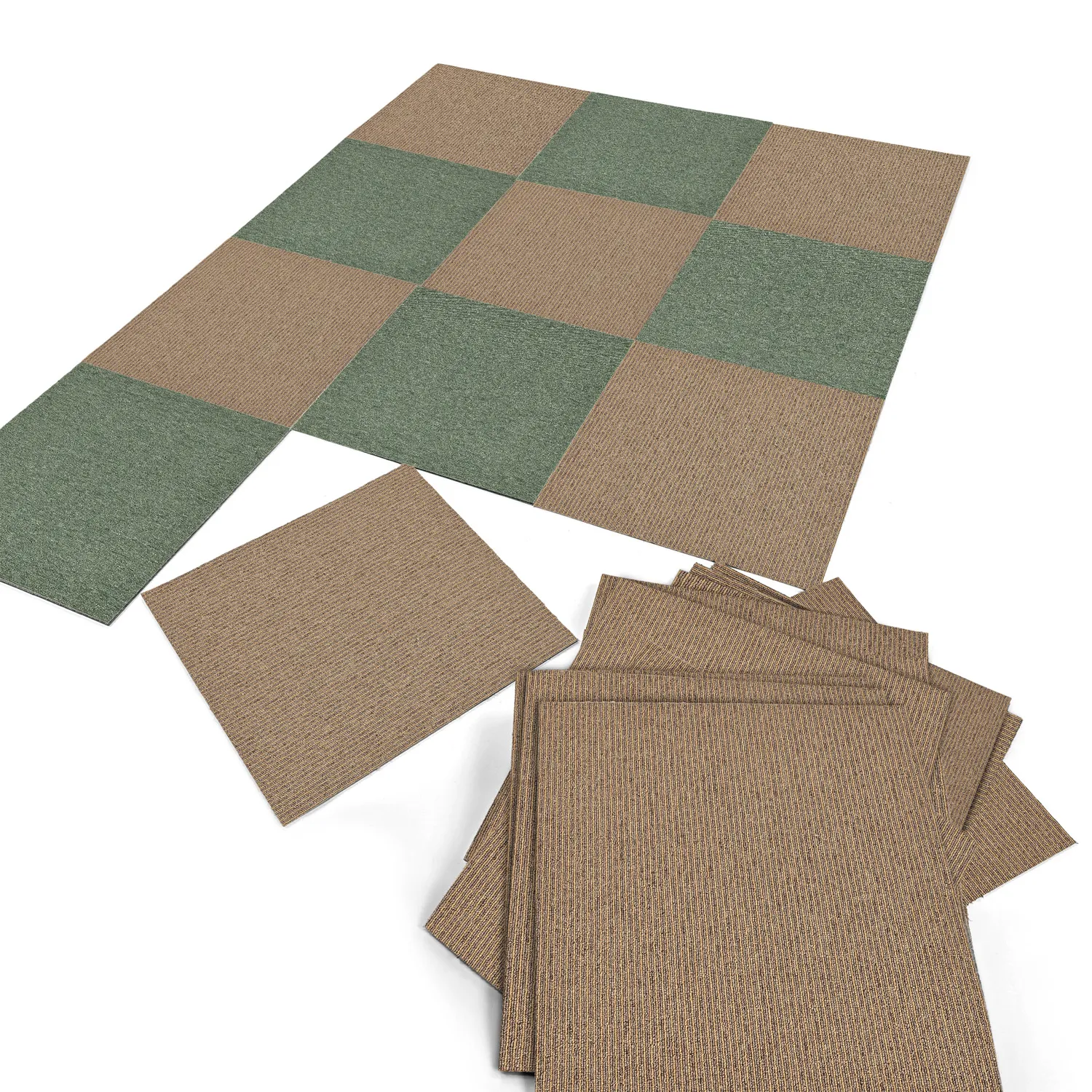 Alcatifa - Almeria Ladrilhos têxteis 24 unid. (castanho às riscas)