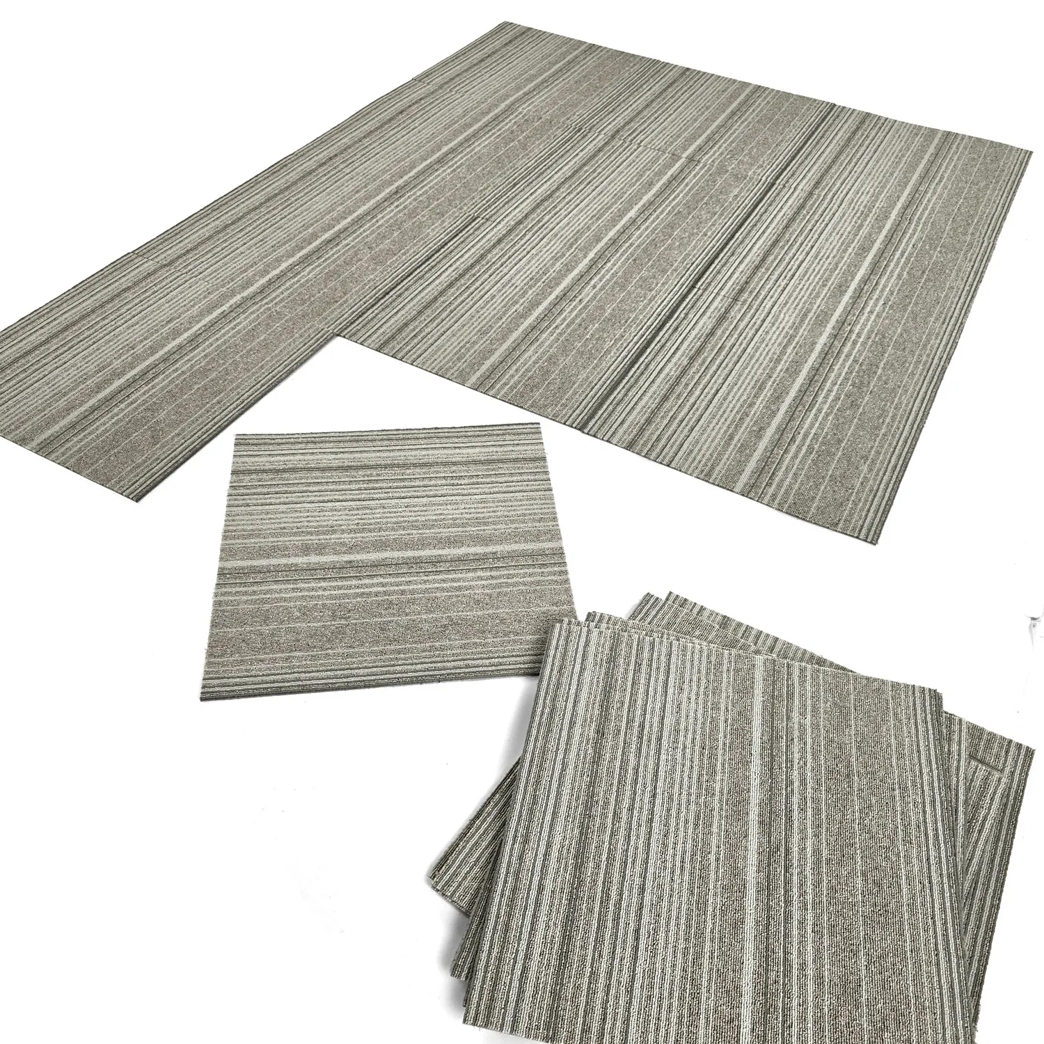 Alcatifa - Almeria Ladrilhos têxteis 24 unid. (cinzento às riscas irregulares)