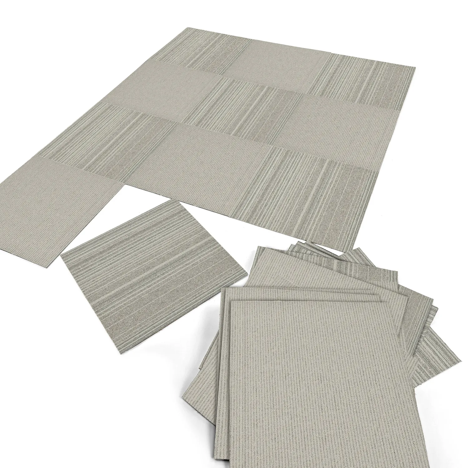 Alcatifa - Almeria Ladrilhos têxteis 24 unid. (cinzento às riscas irregulares)