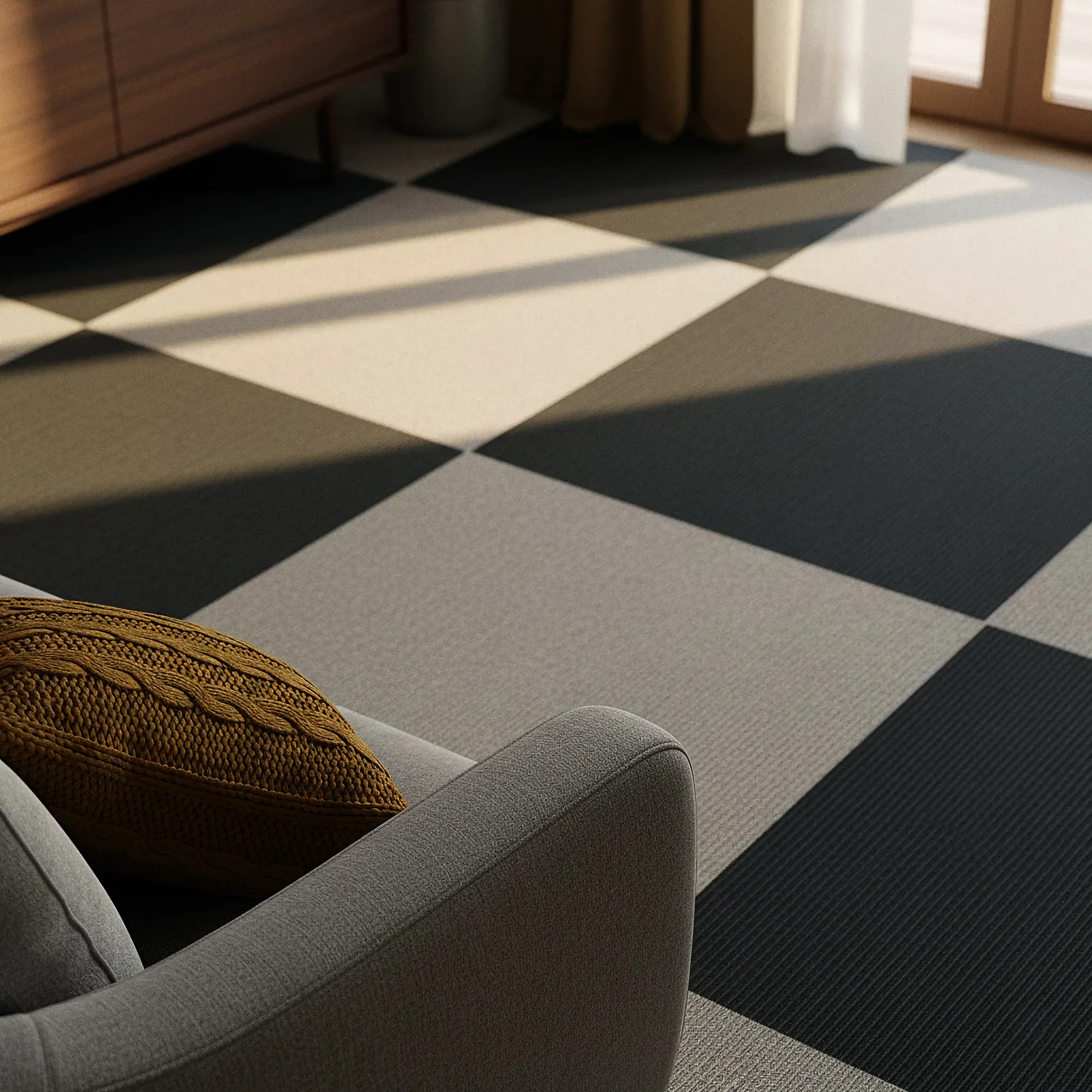 Alcatifa - Almeria Ladrilhos têxteis 24 unid. (cinza)