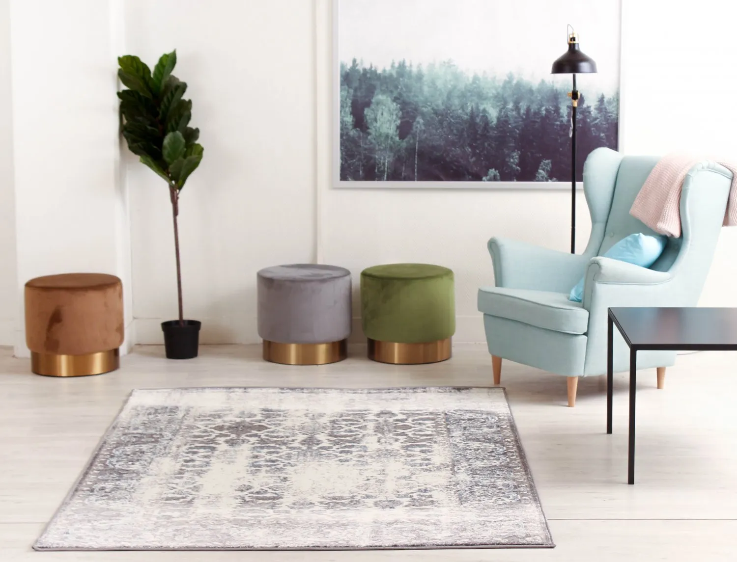 Tapete Wilton - Varde (cinza)