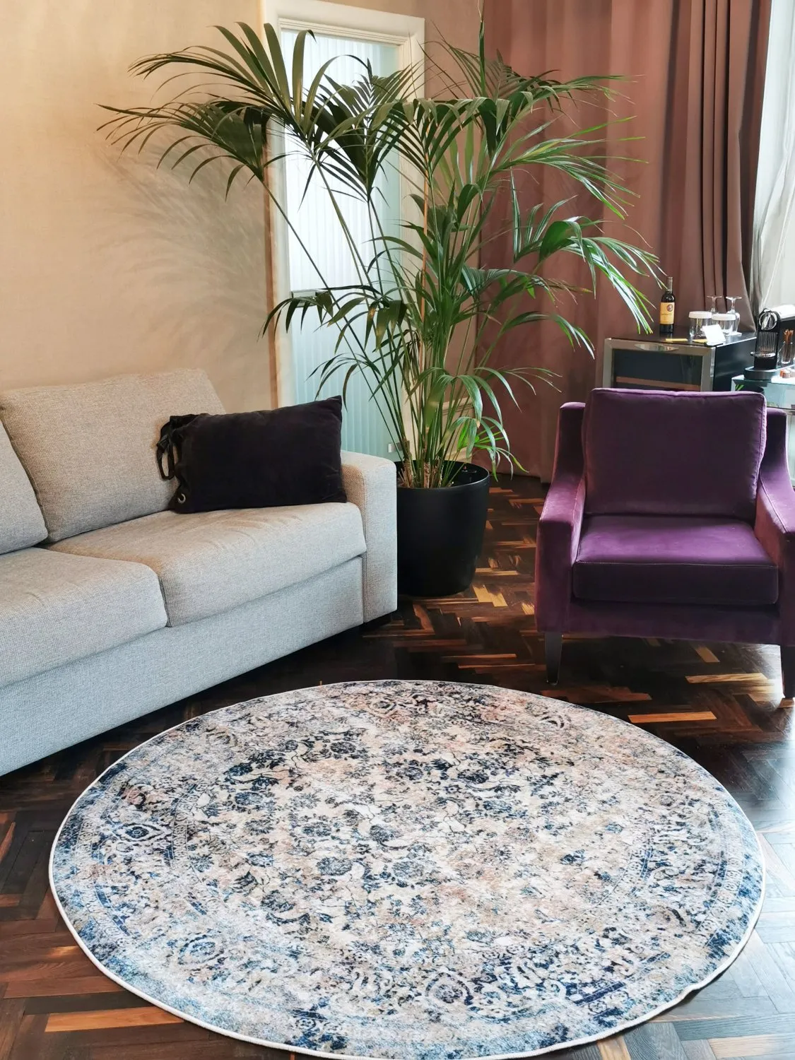 Tapete redondo - Denizli (azul)