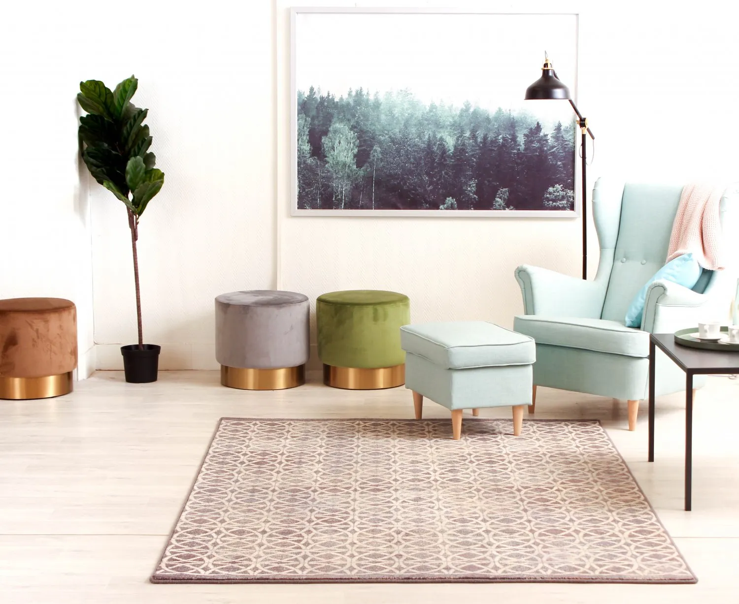 Tapete de lã - Abria (antracite)