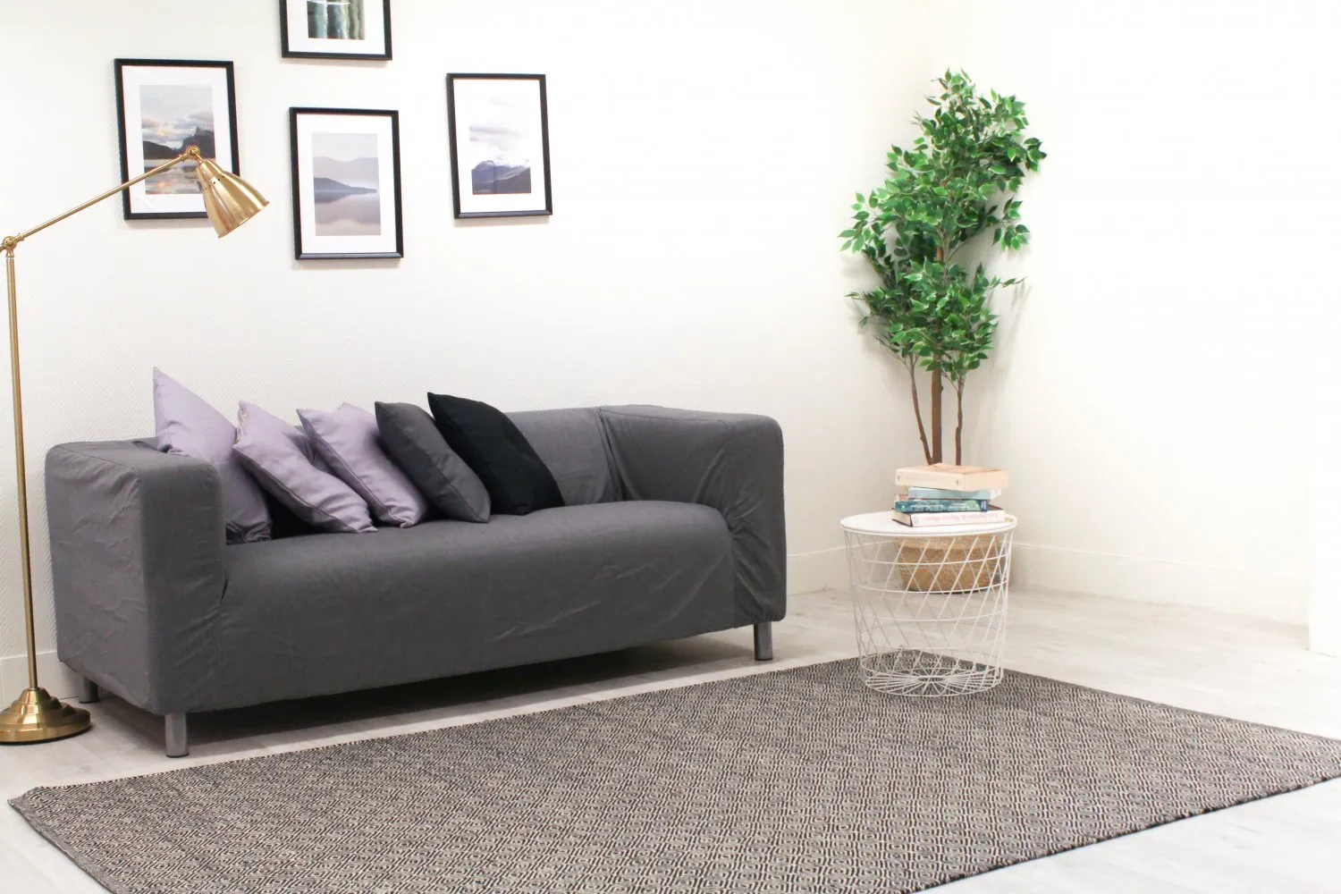 Tapete de lã - Varella (preto/branco)