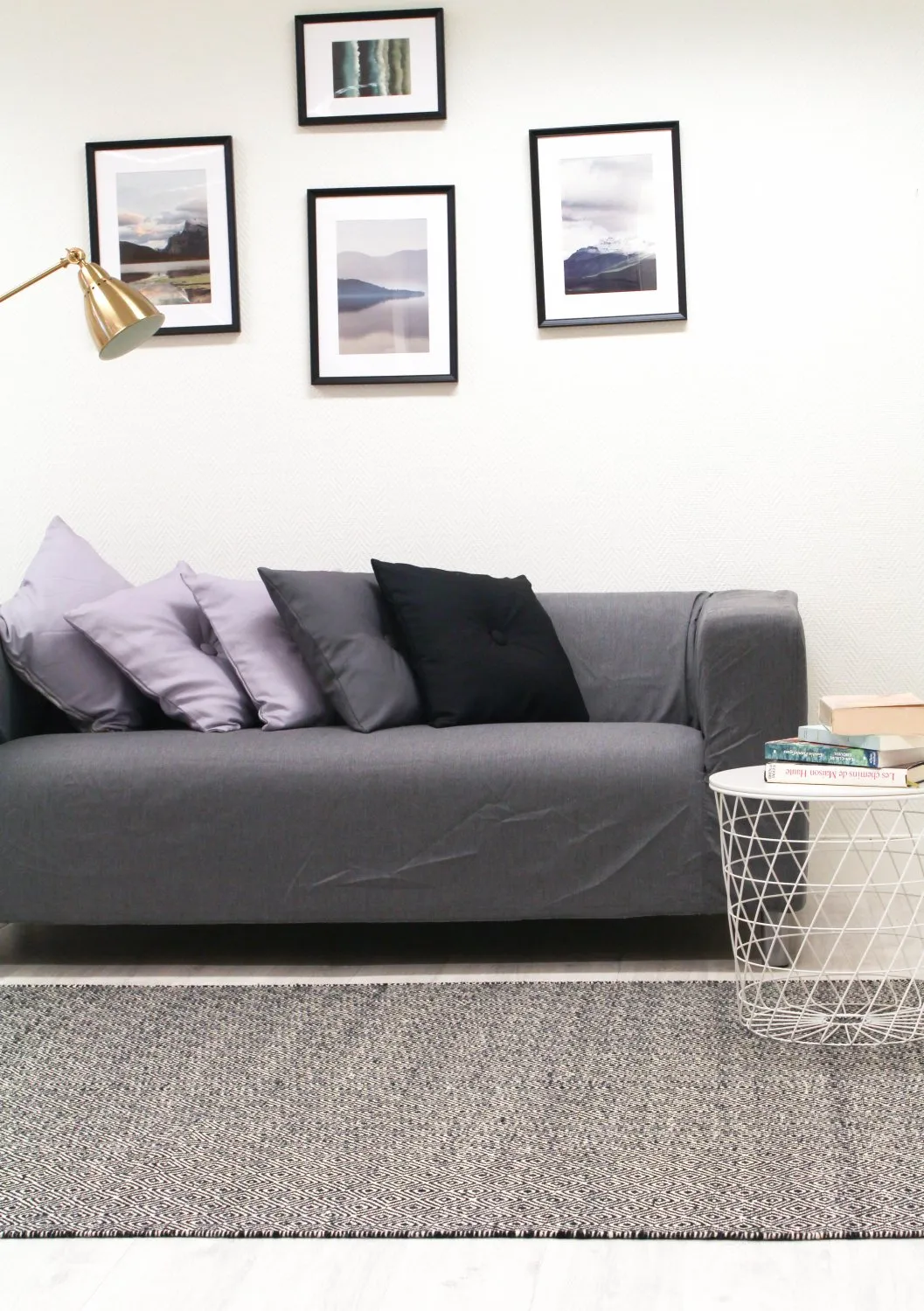 Tapete de lã - Varella (preto/branco)