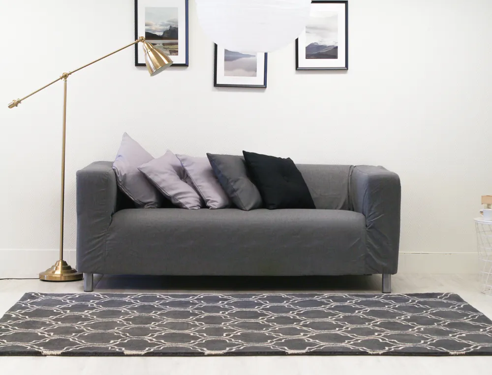 Tapete de lã - Korinth (cinza escuro)