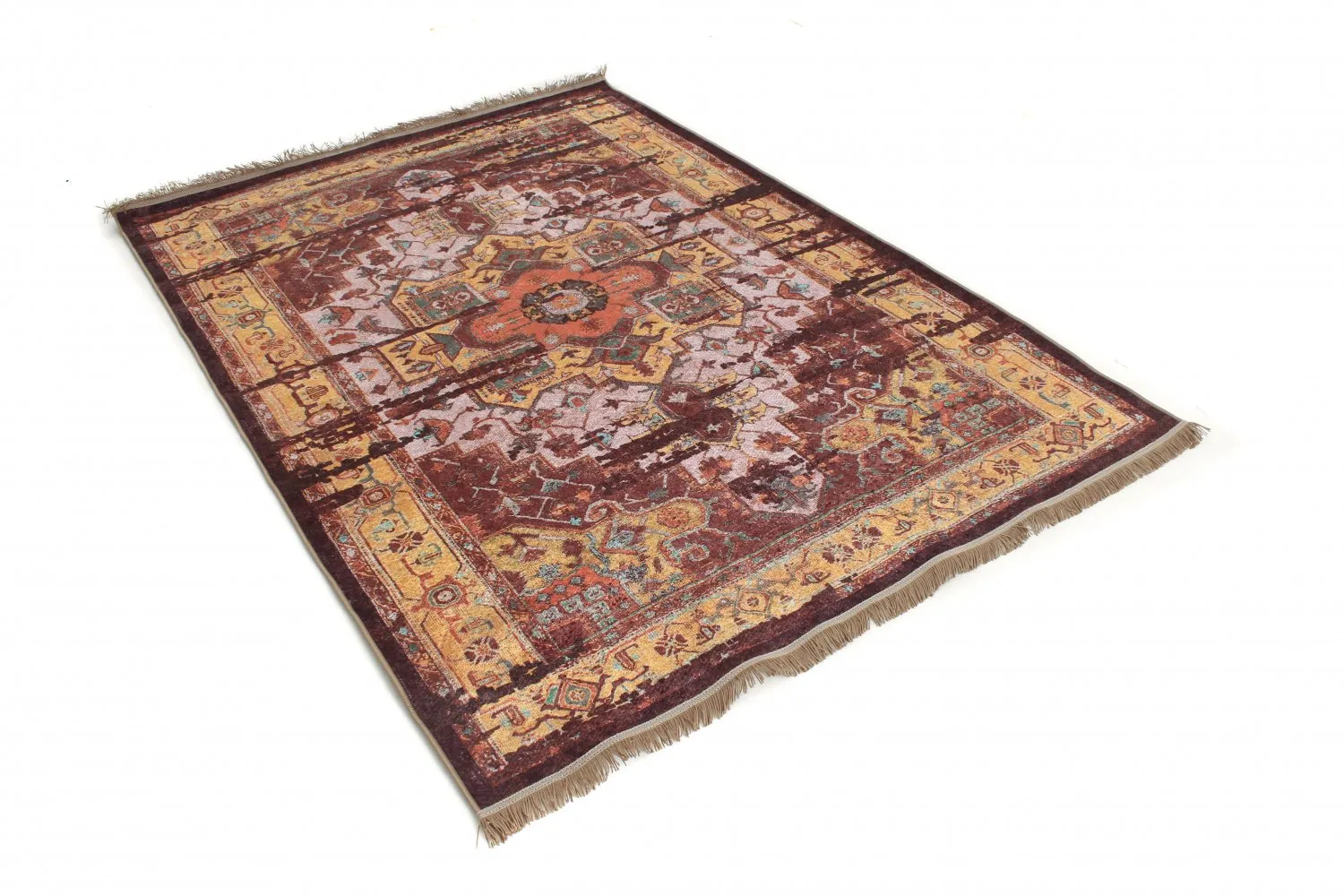 Tapete Wilton - Darnah (amarelo/multicolorido)