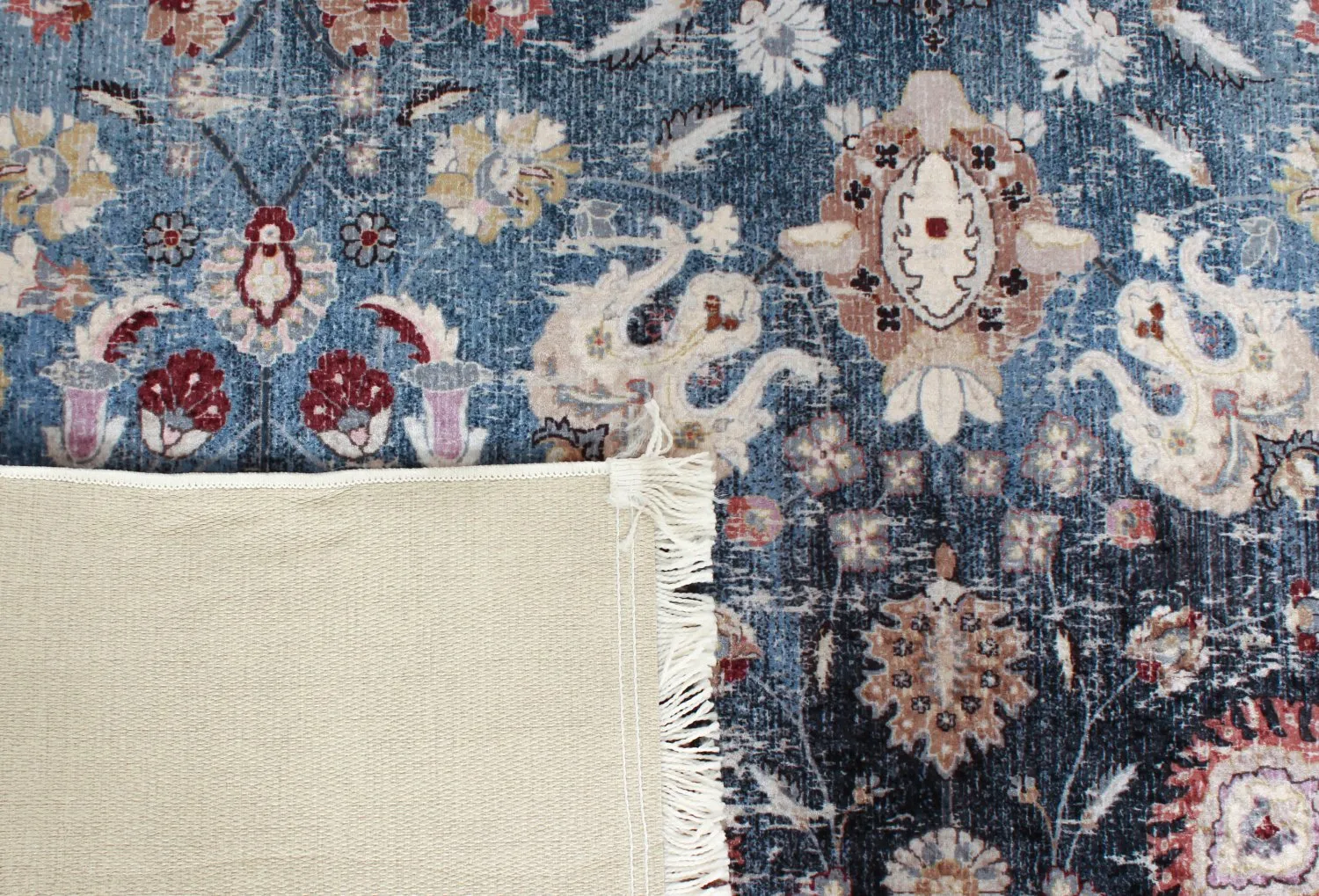 Tapete redondo - Bouhjar (azul escuro/multicolorido)