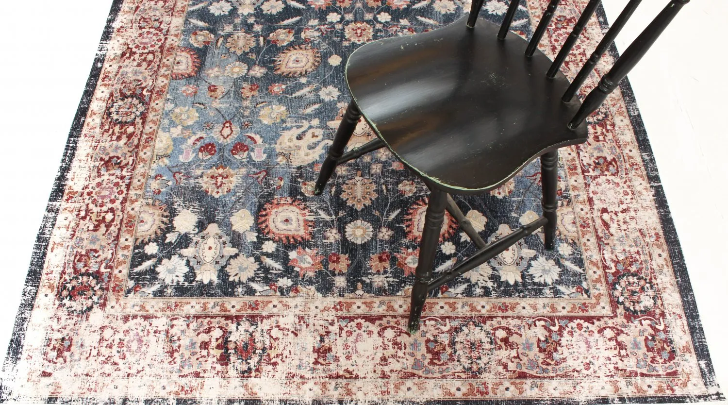 Tapete Wilton - Bouhjar (azul escuro/multicolorido)