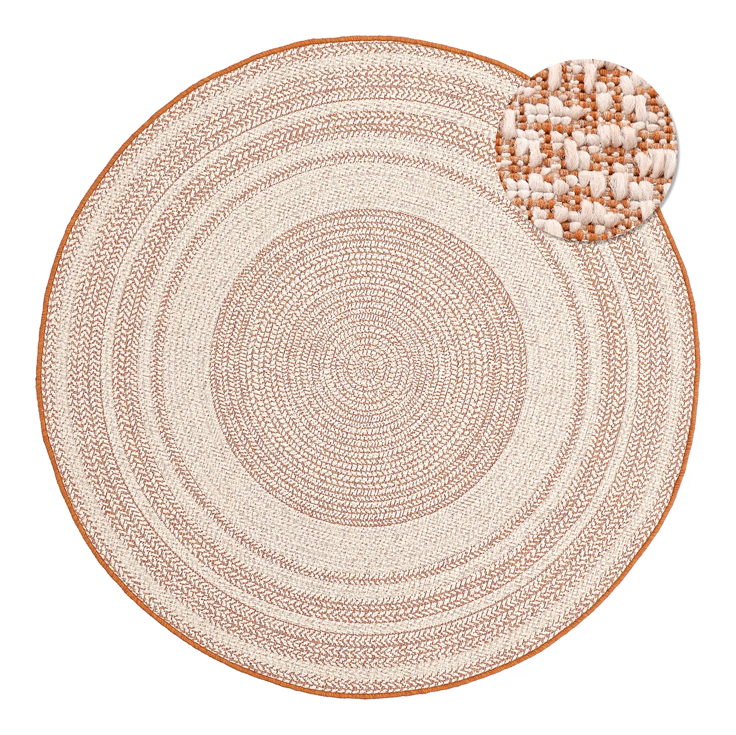 Tapete redondo - Indoor/Outdoor Angus (vermelho)