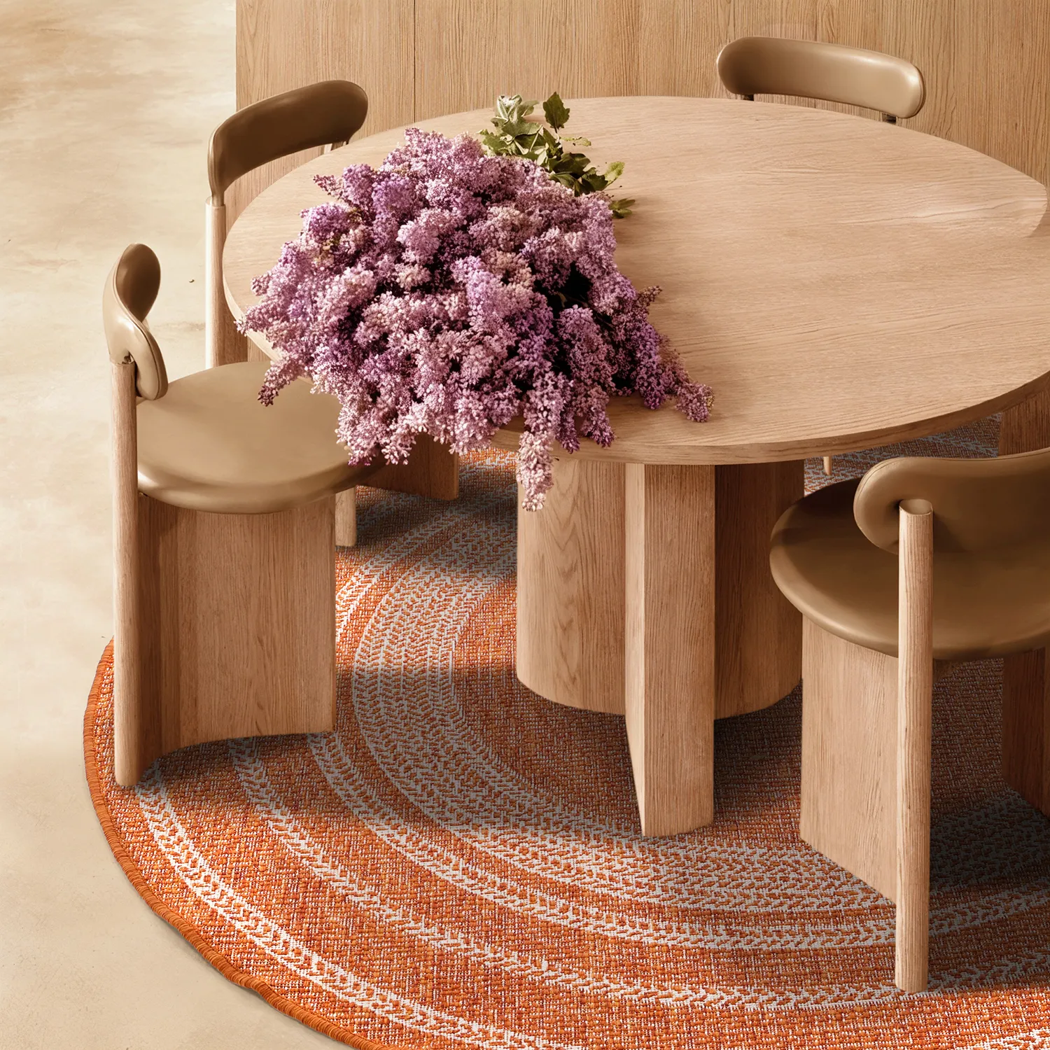 Tapete redondo - Indoor/Outdoor Angus (vermelho)