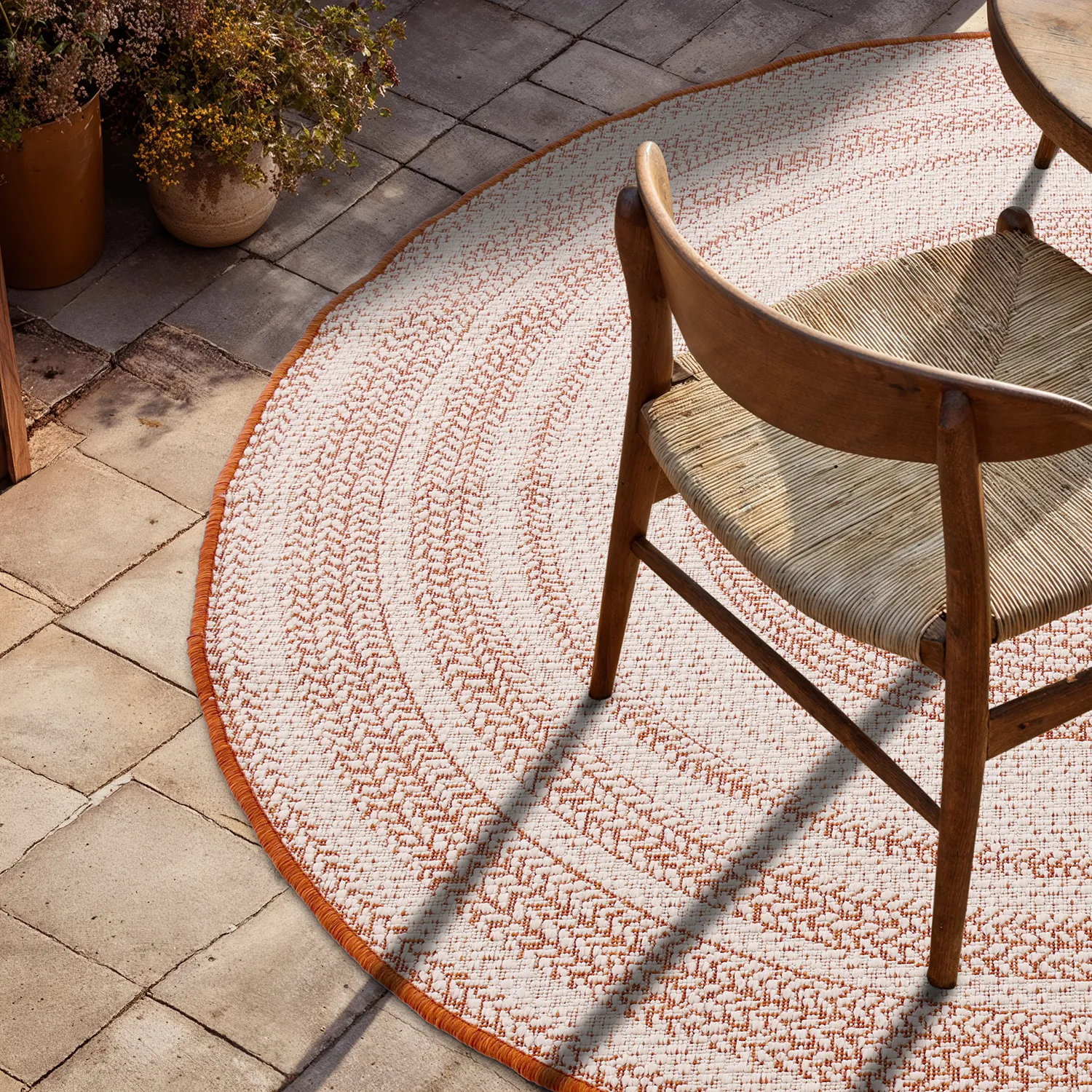 Tapete redondo - Indoor/Outdoor Angus (vermelho)