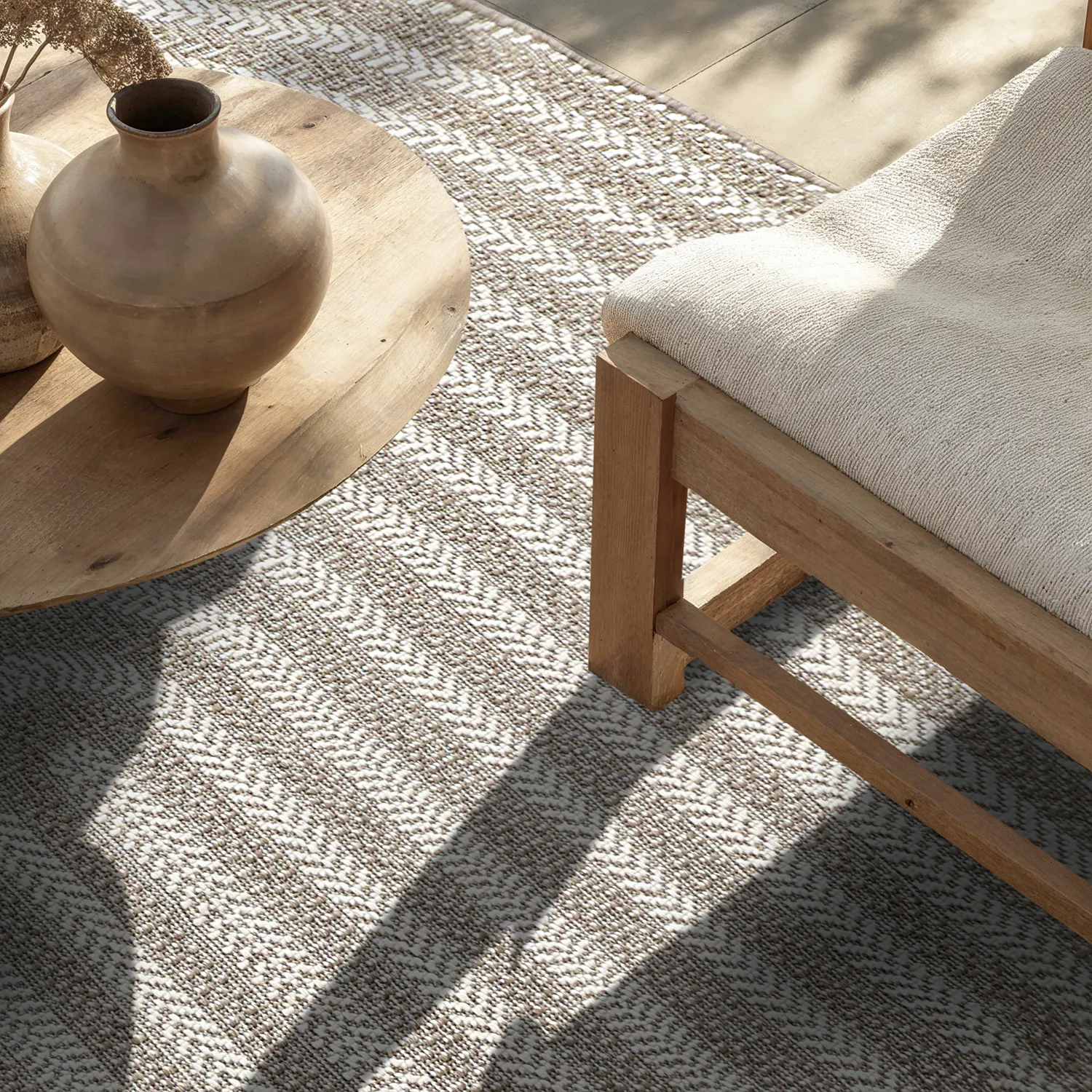 Tapete oval - Indoor/outdoor Leander (bege)