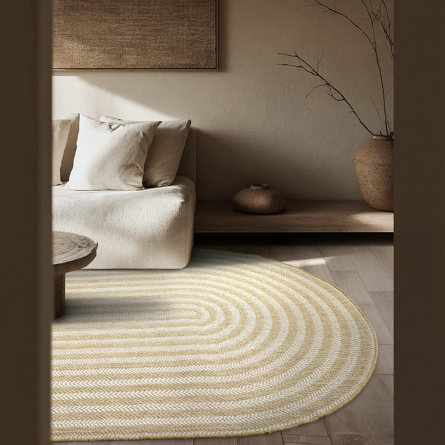 Tapete oval - Indoor/outdoor Leander (natureza)