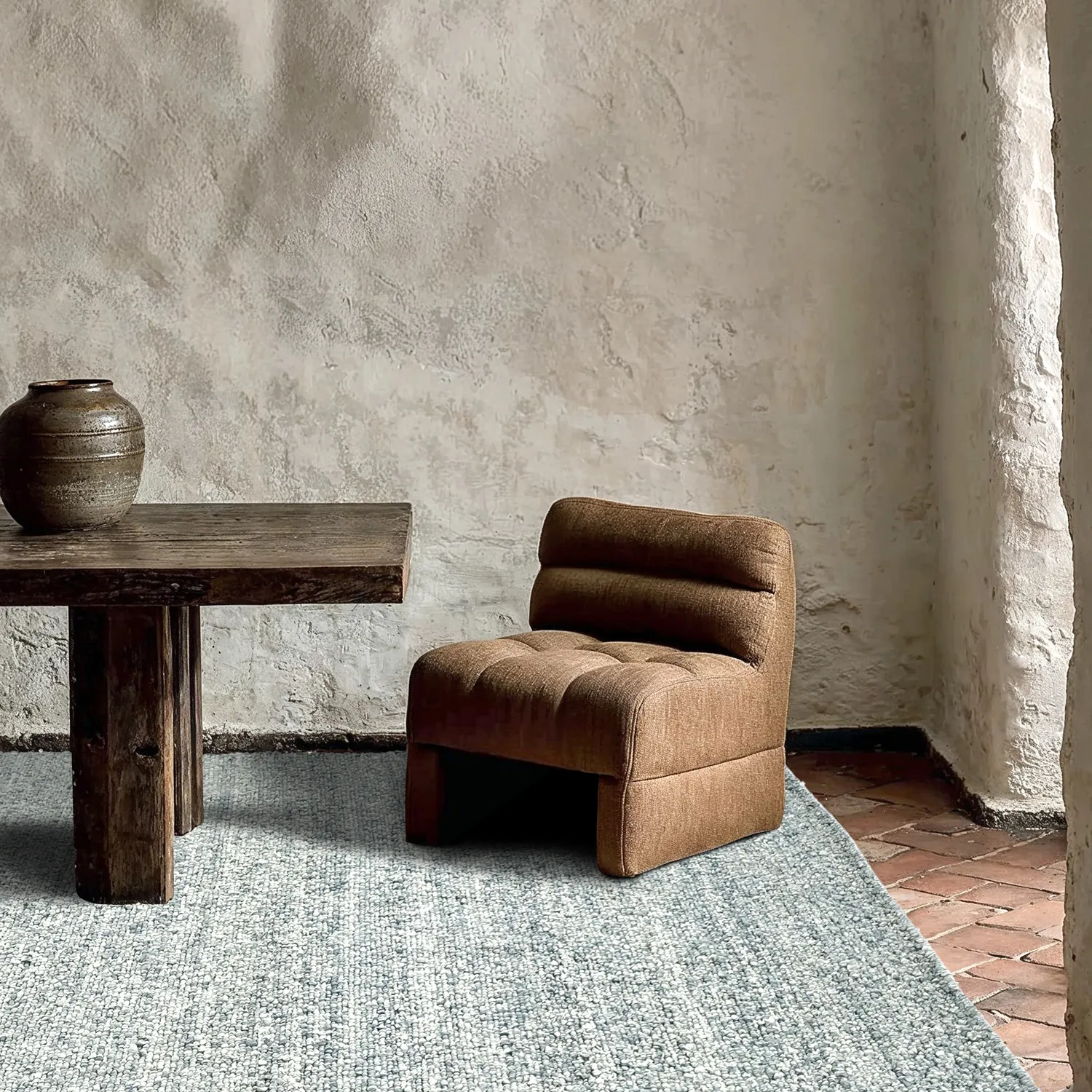 Tapete para interior e exterior - Milford Recycled PET (azul claro)