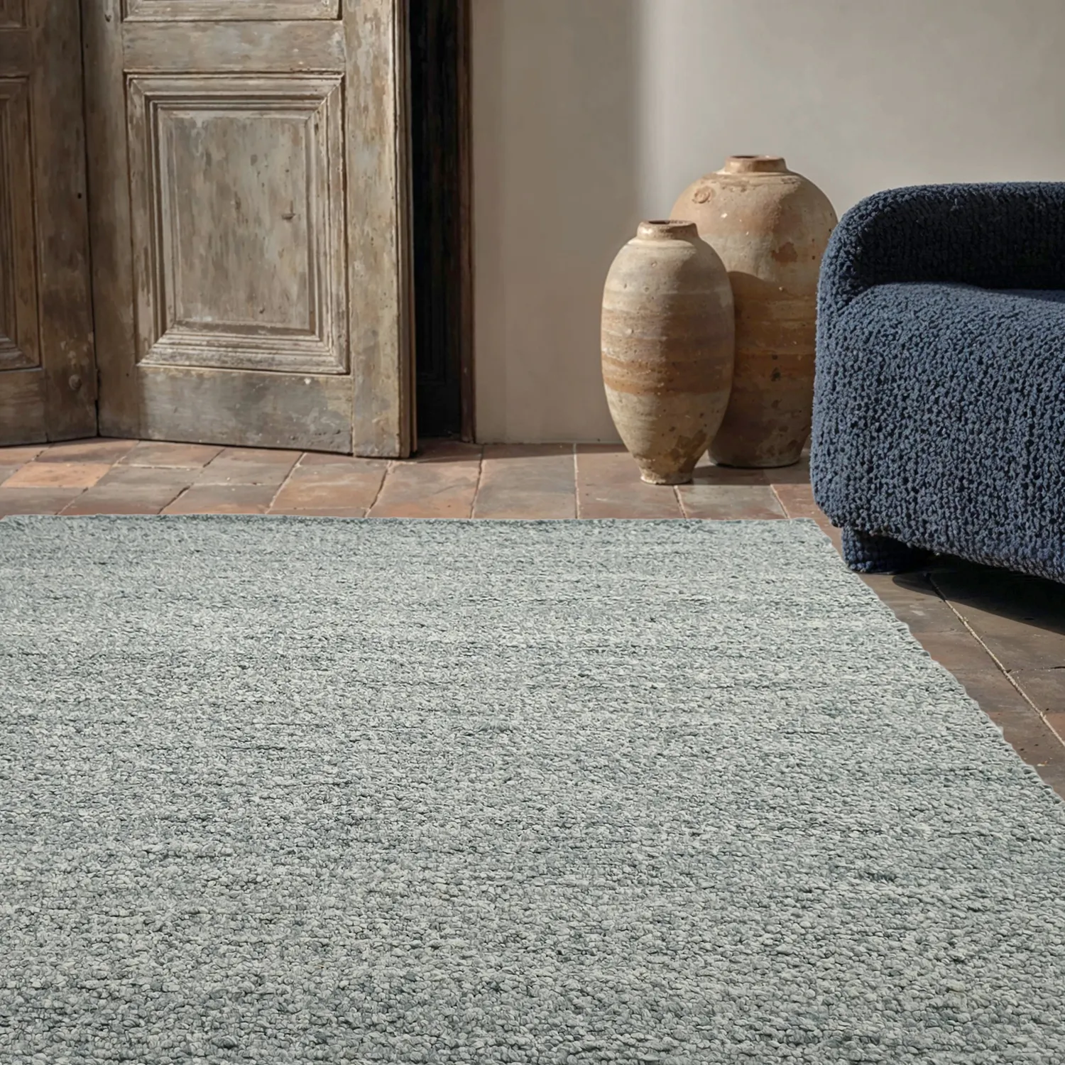 Tapete para interior e exterior - Milford Recycled PET (azul claro)