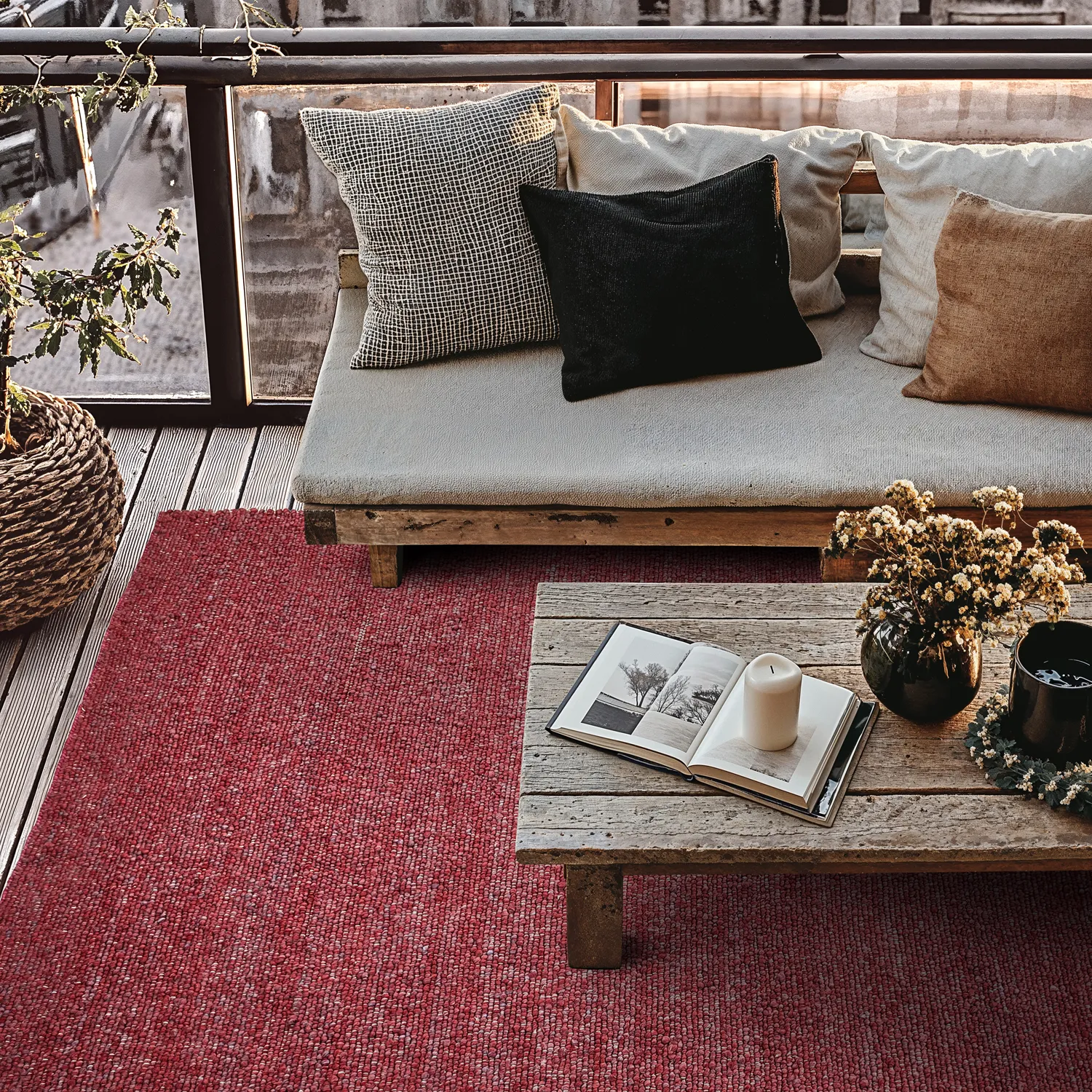 Tapete para interior e exterior - Milford Recycled PET (rosa)