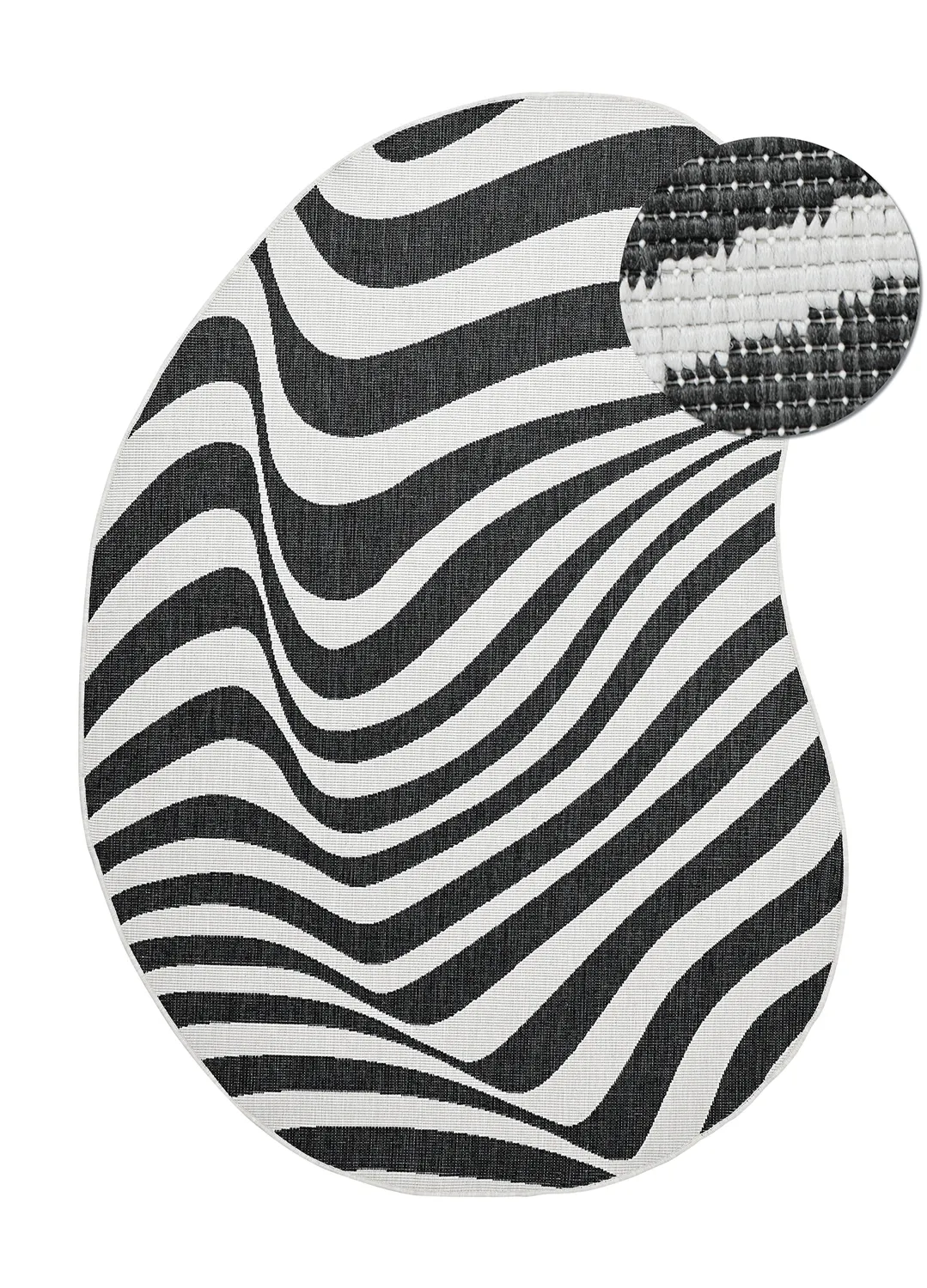 Tapete para interior e exterior - utomhusmatta - Remina (preto/branco)