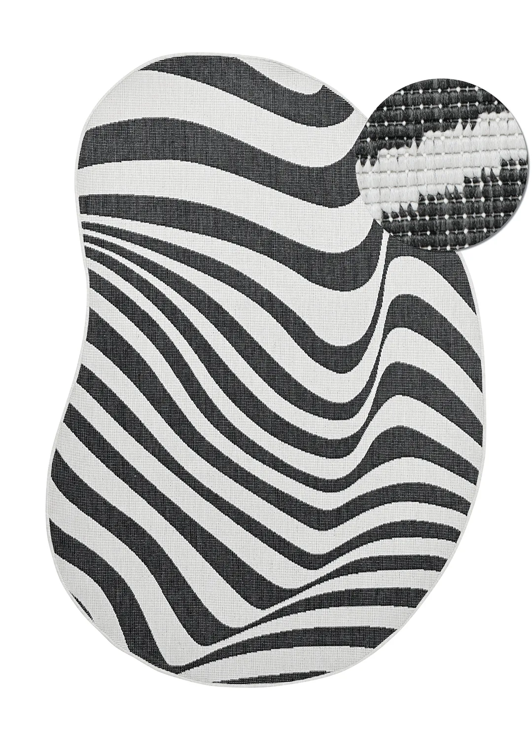 Tapete para interior e exterior - utomhusmatta - Remina (preto/branco)